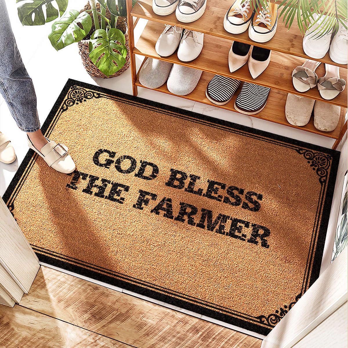 Paillasson personnalisé en noix de coco tapis extérieur grand format pour entrée maison