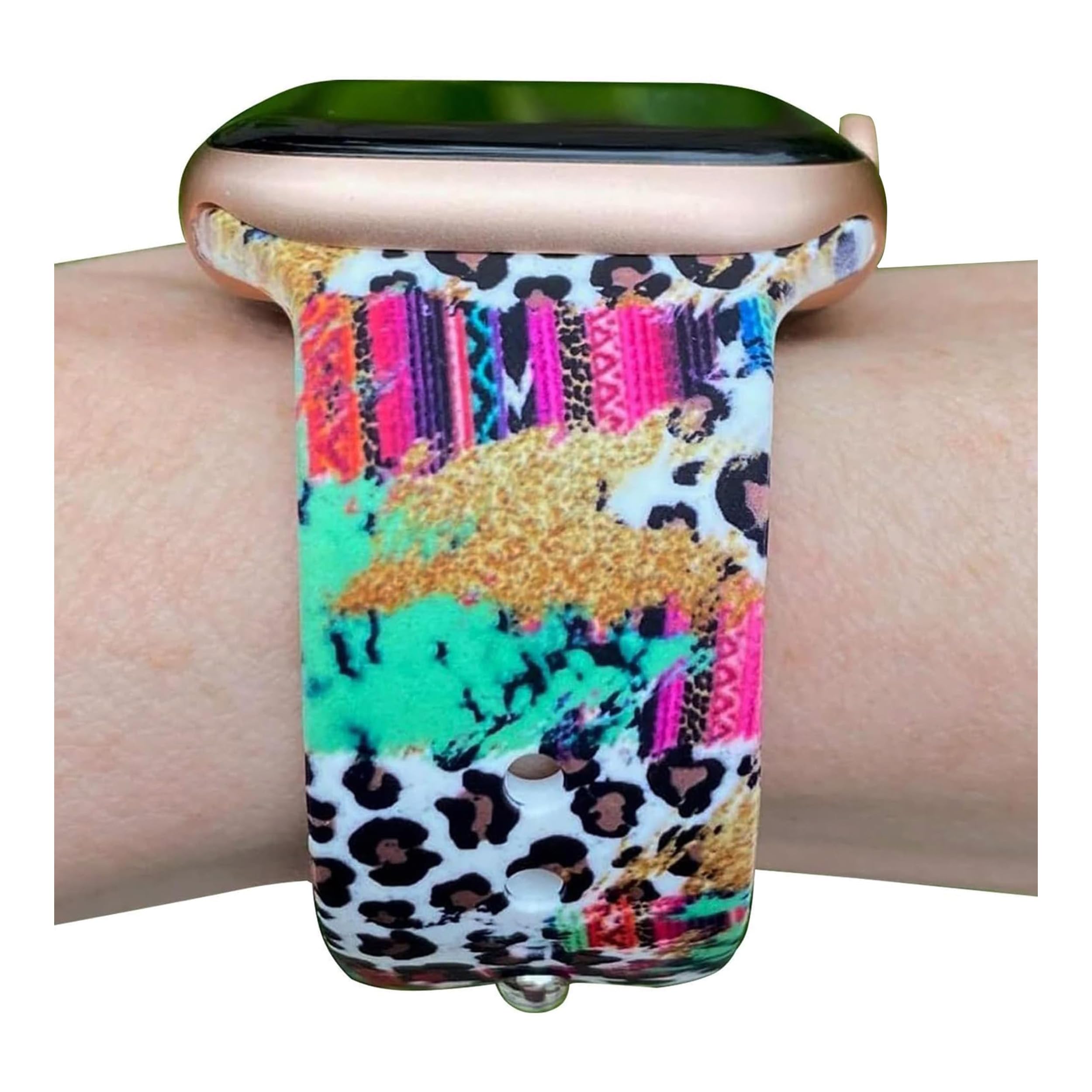 Lux Bands Smart Watch Bands for Women, Printed Silicone Watch Band, 38mm-45mm Ladies Watch Strap Compatible with Smartwatches, Sweat Resistant, For