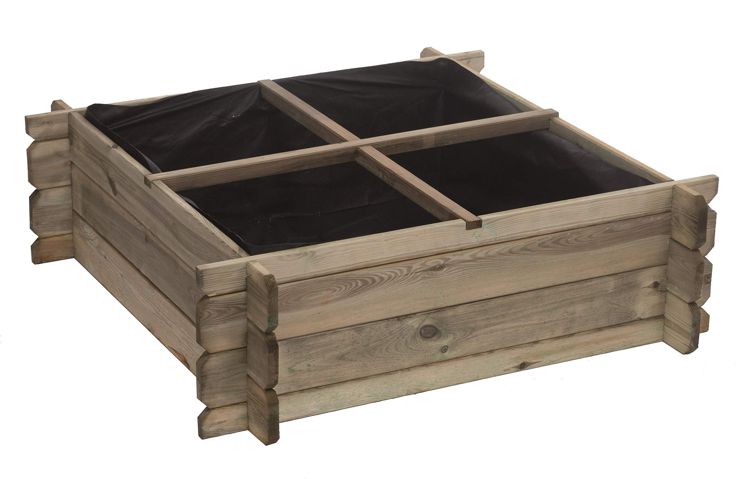 CERLAND Carré Potager en Bois 203L Basil - 100 x 100 x 27 cm