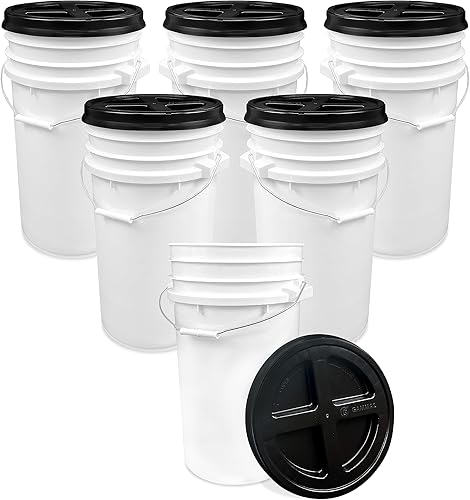 Miniatura 10 de ePackageSupply Cubo blanco de 7 galones con tapa de rosca gamma verde, almacenamiento de grado alimenticio, plástico HPDE de alta calidad, libre de