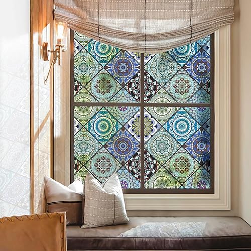 Miniatura 2 de DKTIE Película de privacidad para ventana con herramientas de instalación, vidrio esmerilado, adhesivos estáticos, no adhesivos, película Art Deco,