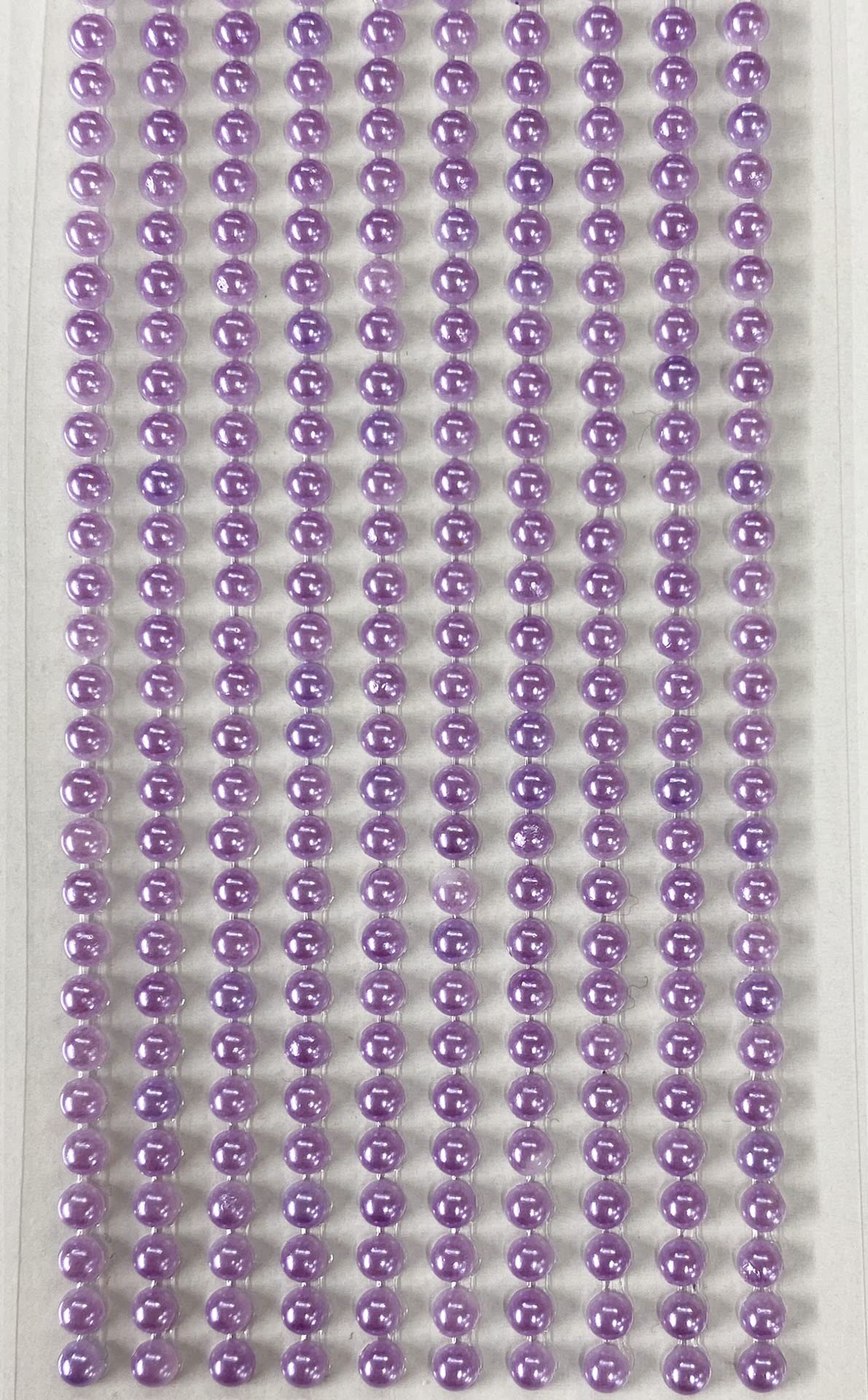 Syntego 500 x Self Adhesive Pearls Gems 3mm Mini Flat Backed Round Pearls Beads Strips Embellishments (Lilac)