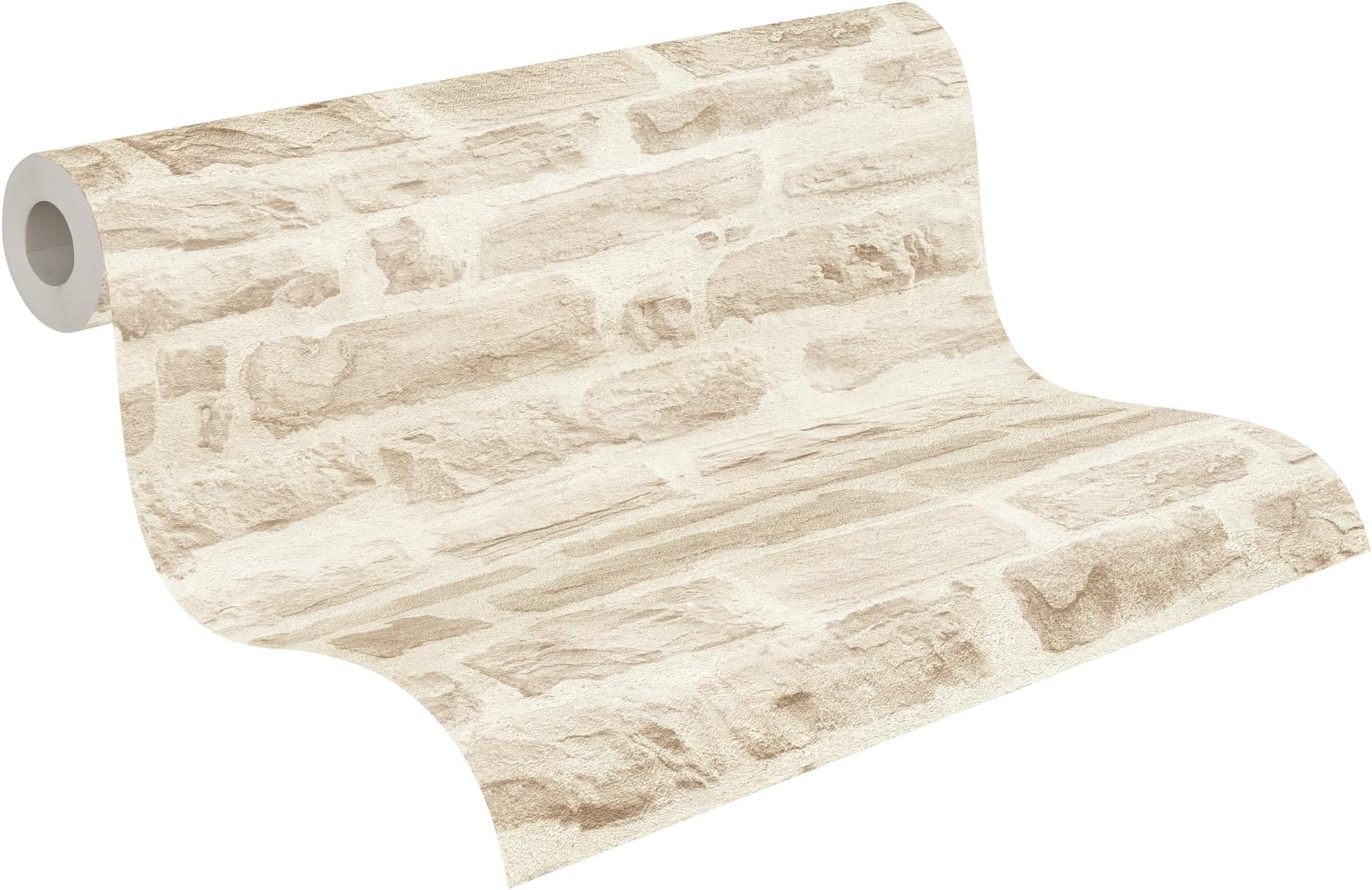 Papier peint effet pierre | Papier peint beige clair 69242-9 | Papier