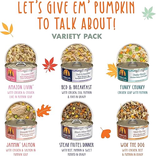 Miniatura 3 de Weruva Comida clásica para perros, Let's Give Em' Pumpkin to Talk About Paquete variado, lata de 5.5 onzas (paquete de 12)