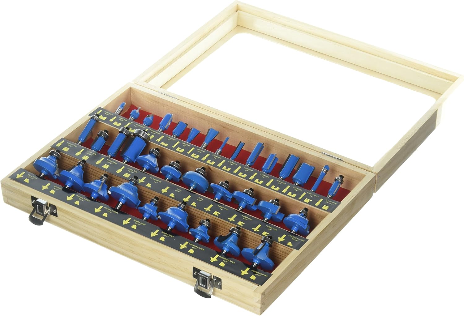 AJ CHIFRB035 Tungsten Carbide Router Bit Set with Case (35 Piece), 0.25"
