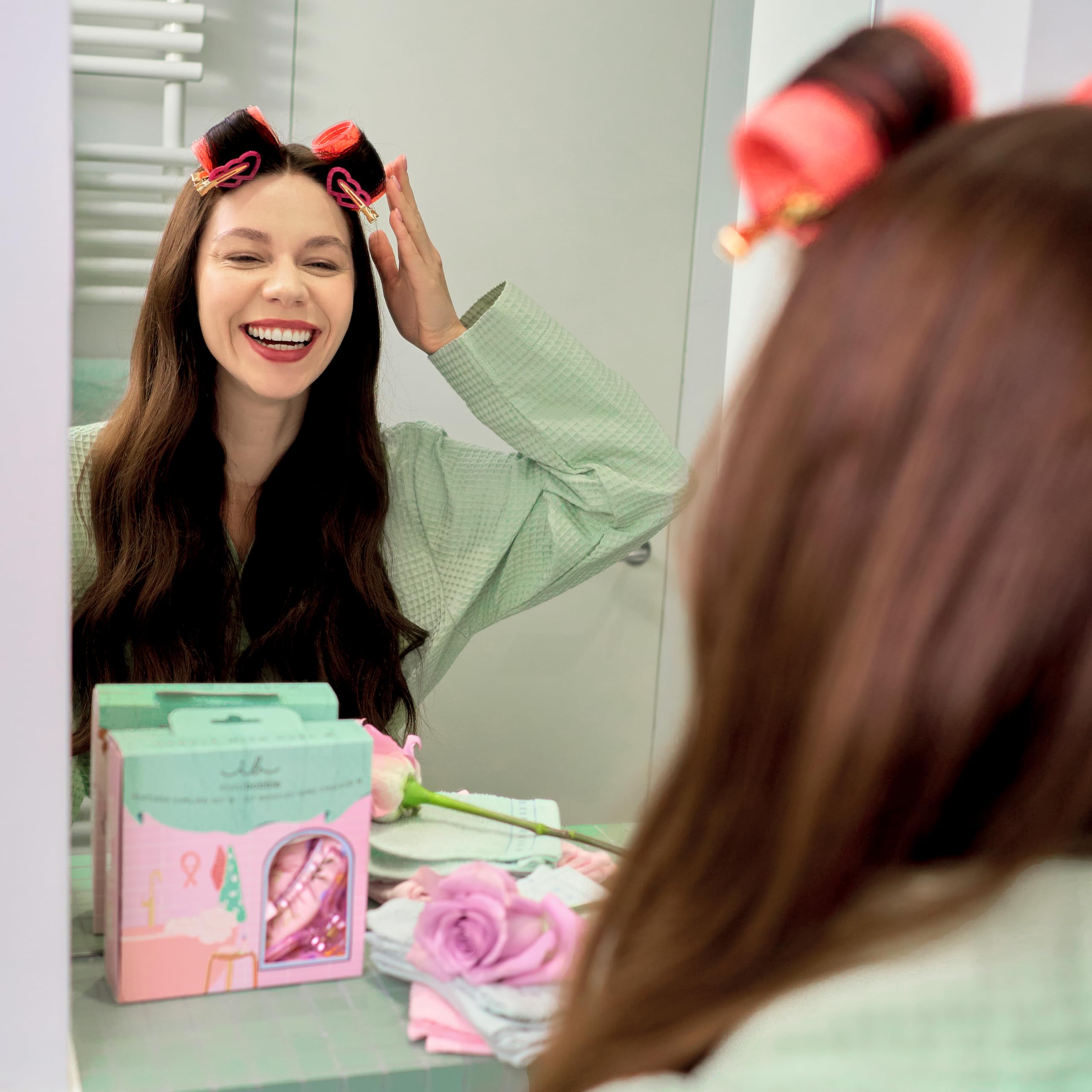 invisibobble - Zestaw Oasis Roller Retreat – 4-częściowy zestaw do loków Heatless Curls z rzepami i bezkreasowymi spinkami - delikatna stylizacja bez wysokiej temperatury - modny wygląd, bezpieczne
