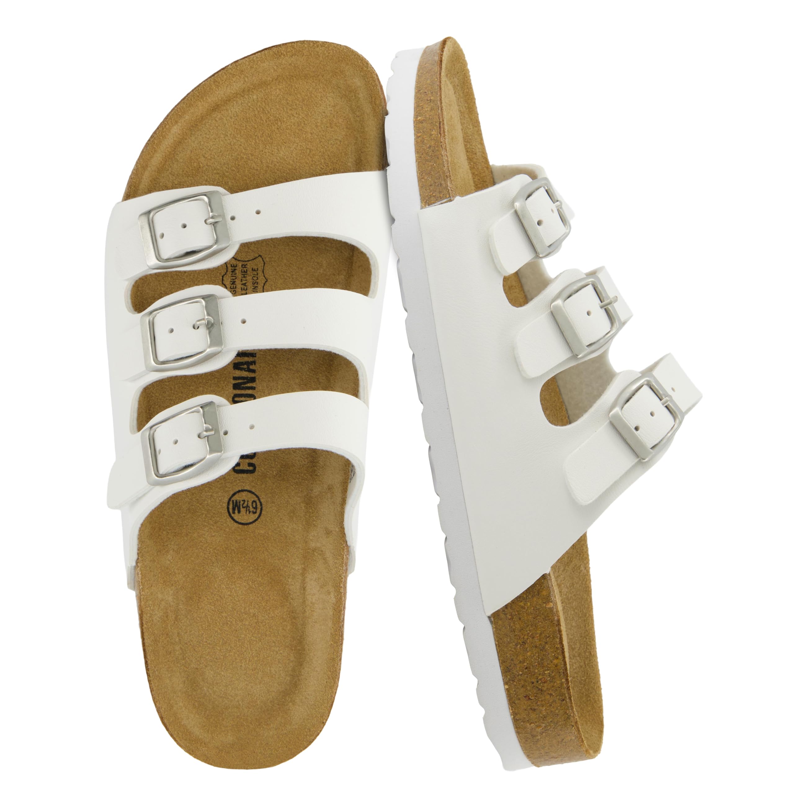 CUSHIONAIRE Women's Lela Cork footbed Sandal with +Comfort