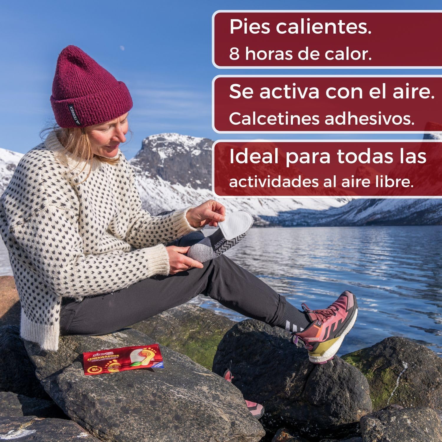 THERMOPAD Calentadores de Dedos - 20 Pares - Calor Natural hasta 9 Horas - para Todos los Zapatos - Activado por Aire inmediatamente