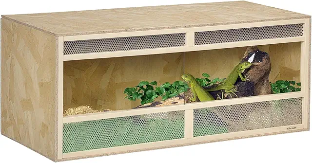Terrarium en OSB pour Reptiles 120x50x50 cm avec Portes Coulissantes Verre