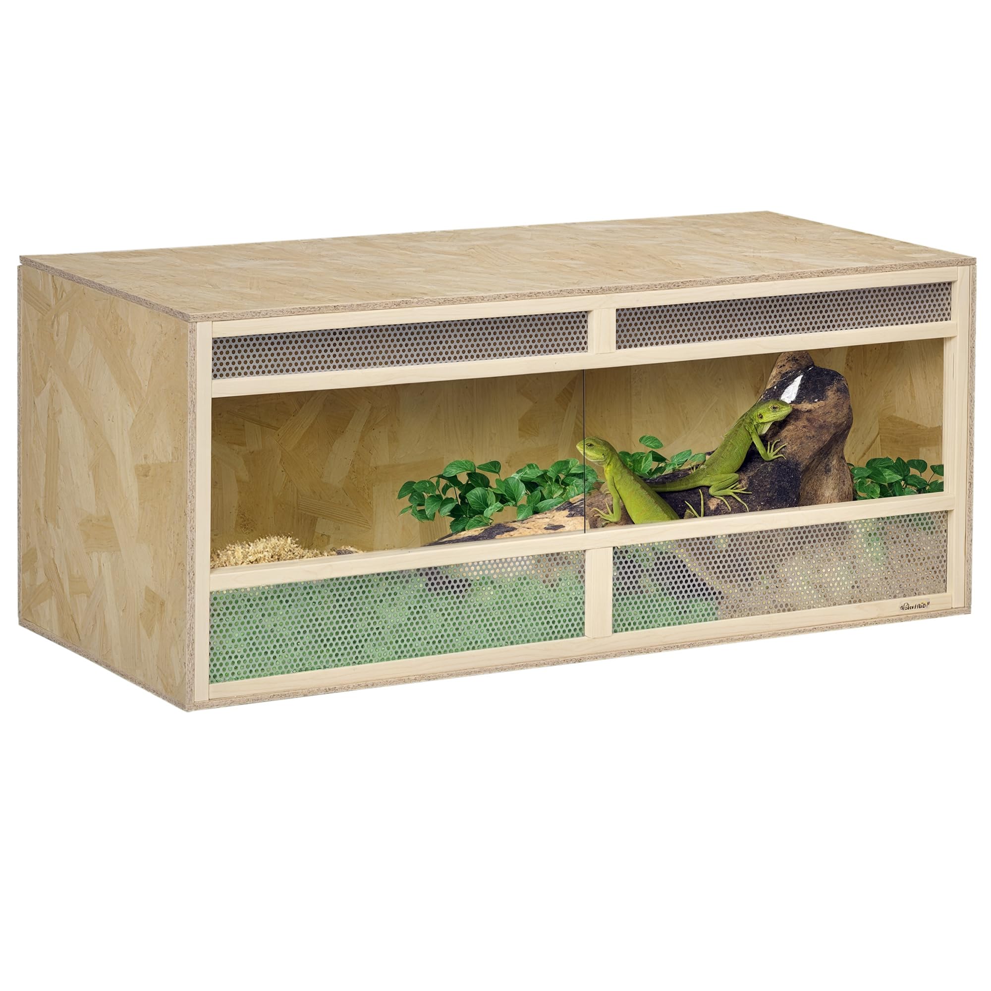 pawhut terrarium bois osb reptiles