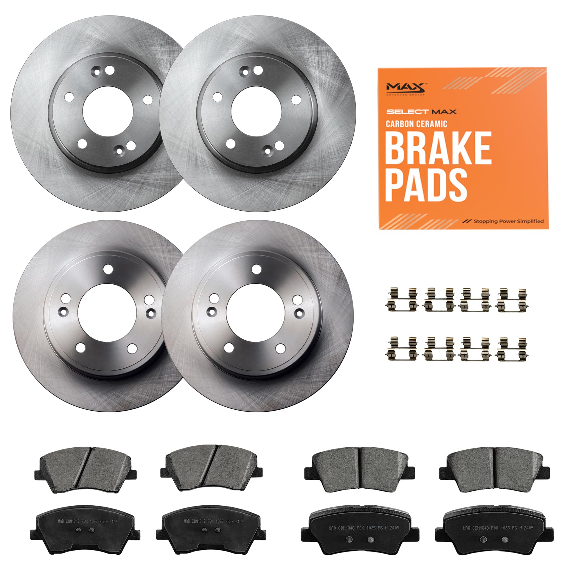 Max Advanced Brakes Front &amp; Rear Brake Kit For Hyundai Elantra
