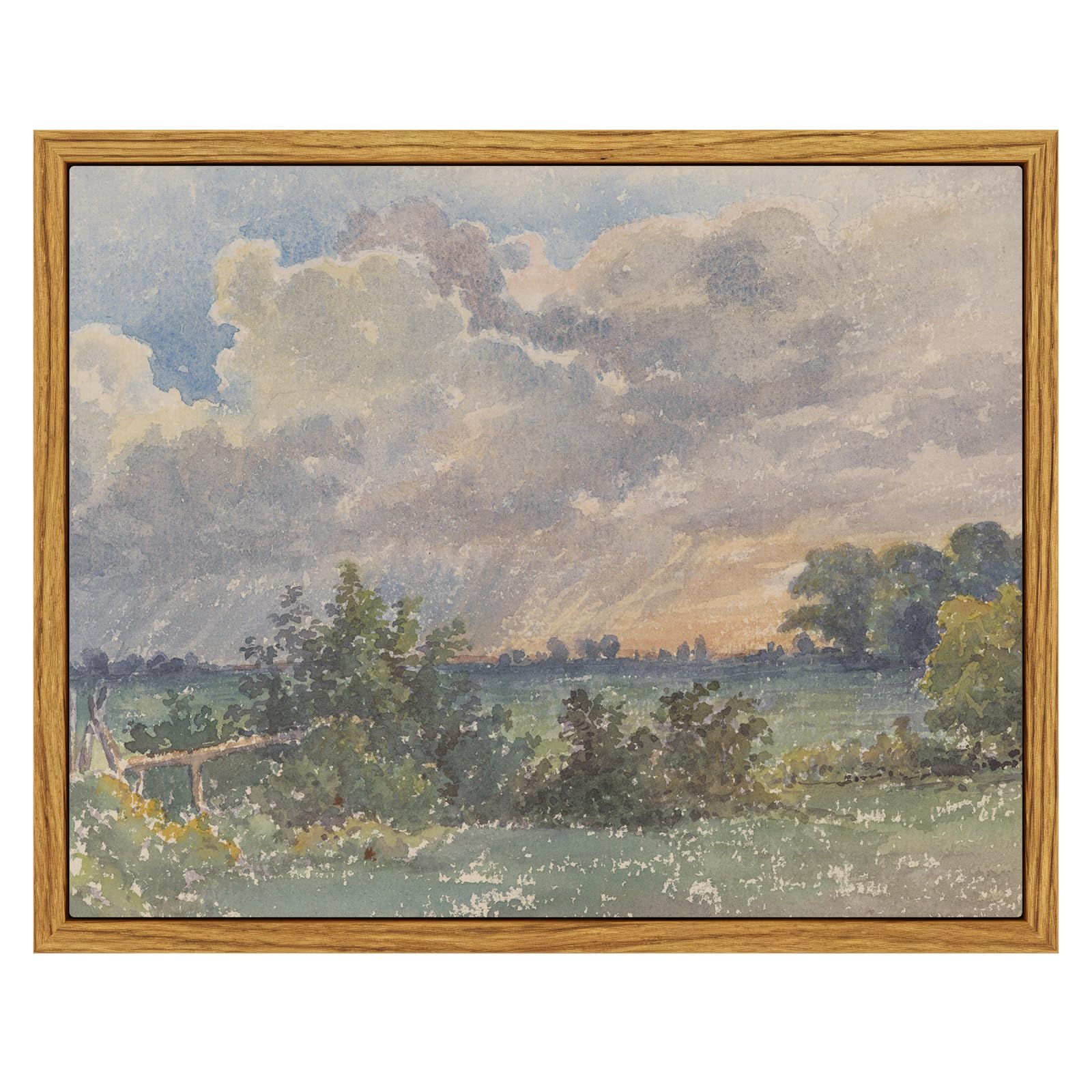 InSimSea Framed Canvas Wall Art, Meadow with Flowers Painting, Landscape for Living Room, Bedroom, Home, Bathroom Decor, 8x10 — view 136