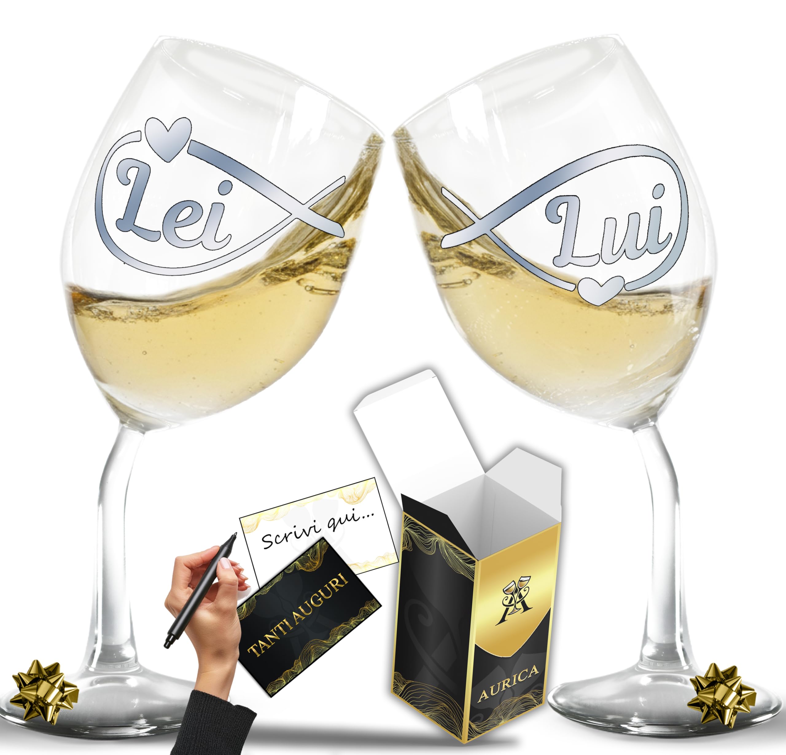 Brilant Lenox Bicchieri da vino bianco - incisione a cuore | FindTheDeal