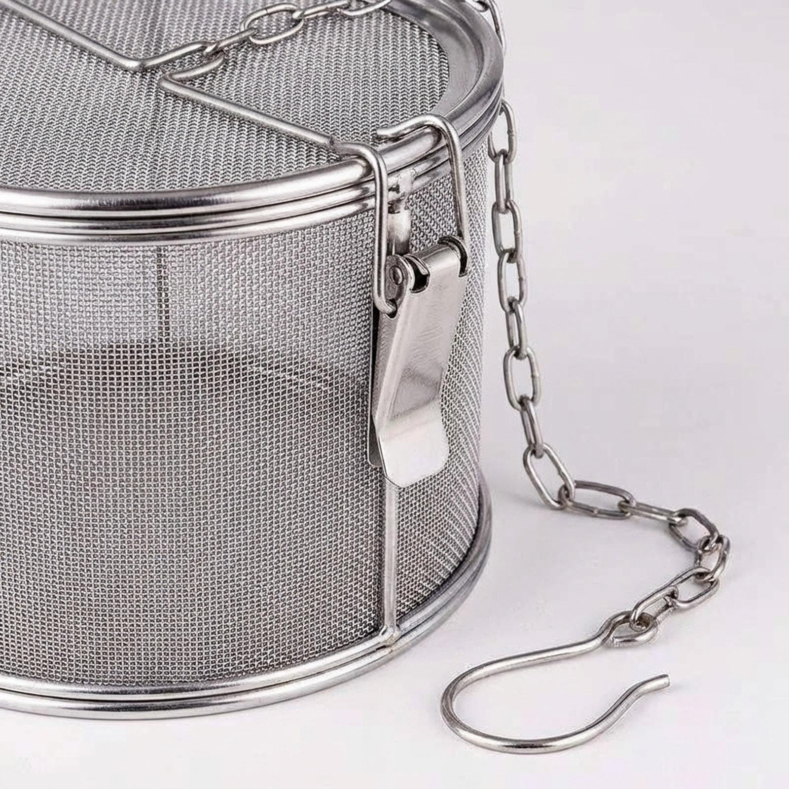 Colcolo Infuseur à thé portable en avec chaînette, panier à épices polyvalent, passoire à assaisonnement, infuseur à thé et épices pour restaurant, Diamètre 12cm