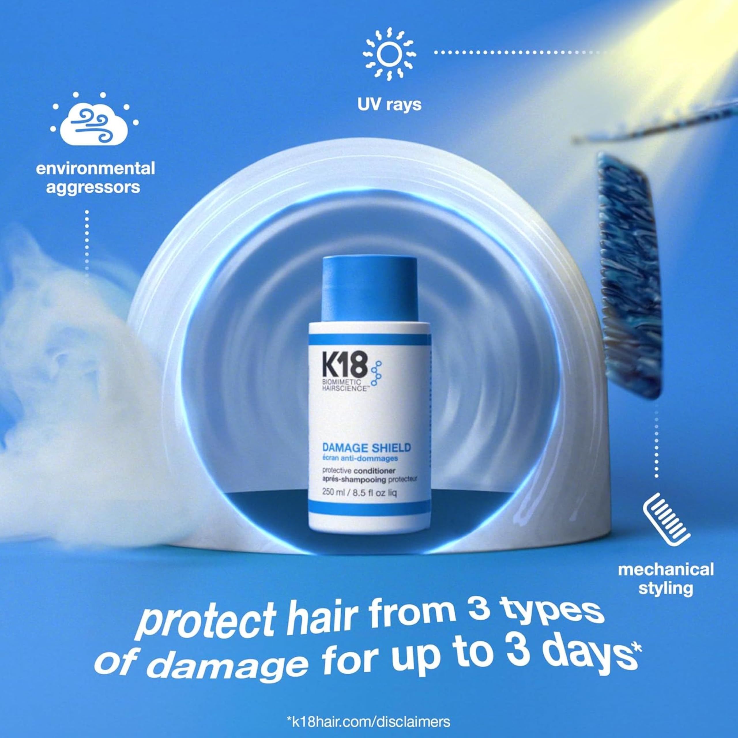 K18 Damage Shield Après-shampoing protecteur, protège les cheveux contre les dommages quotidiens, améliore la force et la brillance