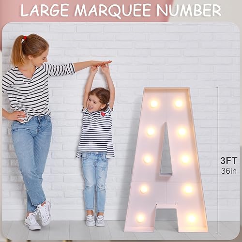 Miniatura 5 de Marco de globos de mosaico gigante de 3 pies de marquesina iluminada, con números, kit de bricolaje, decoración alfanumérica de fiesta de