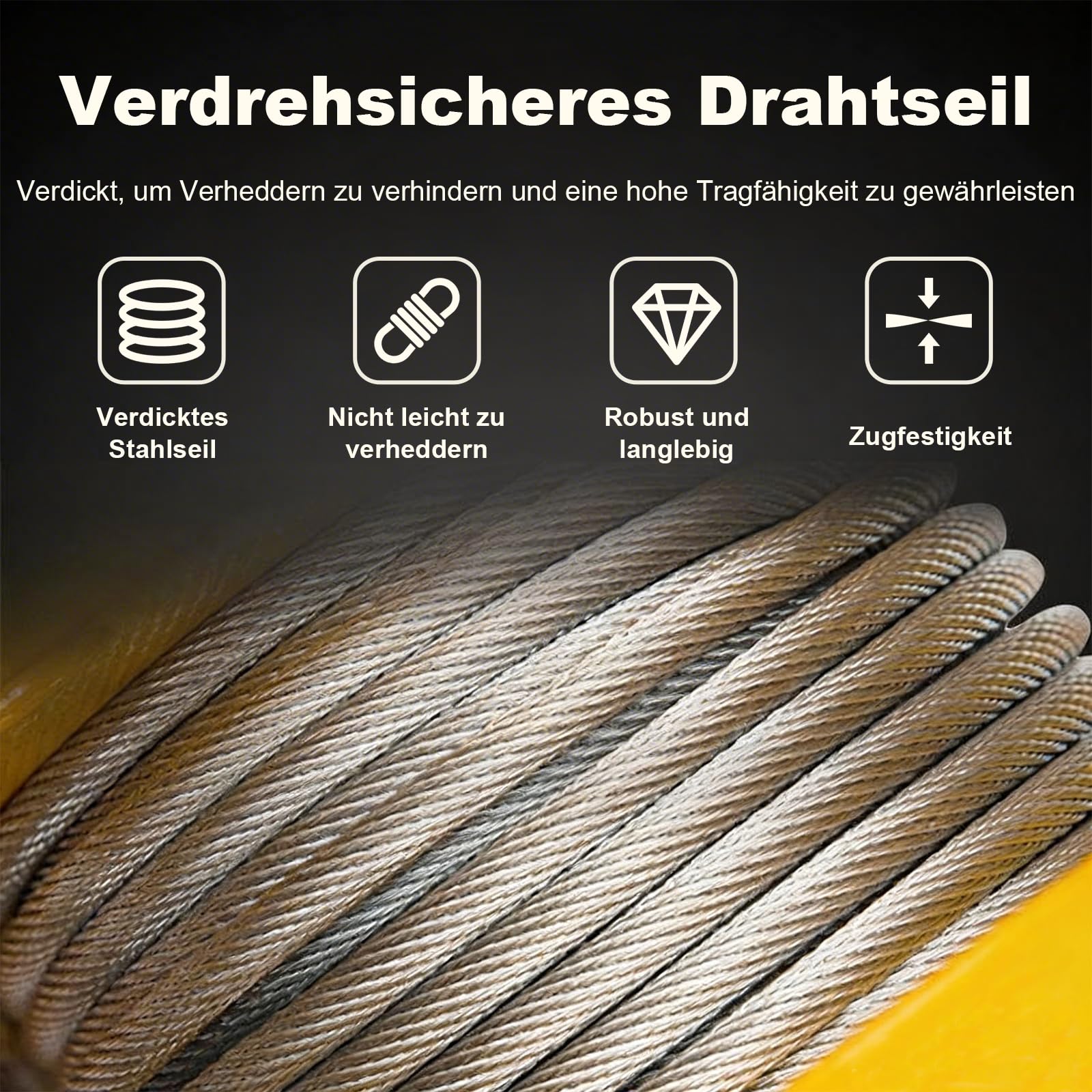 Handseilwinde mit Bremse 500kg Wandmontage für Boot Anhänger | Edelstahl Manuelle Seilwinde Klein mit 10m Drahtseil & Kurbel, Heben Senken, Ideal für Bootswinde, Trailer, Garage