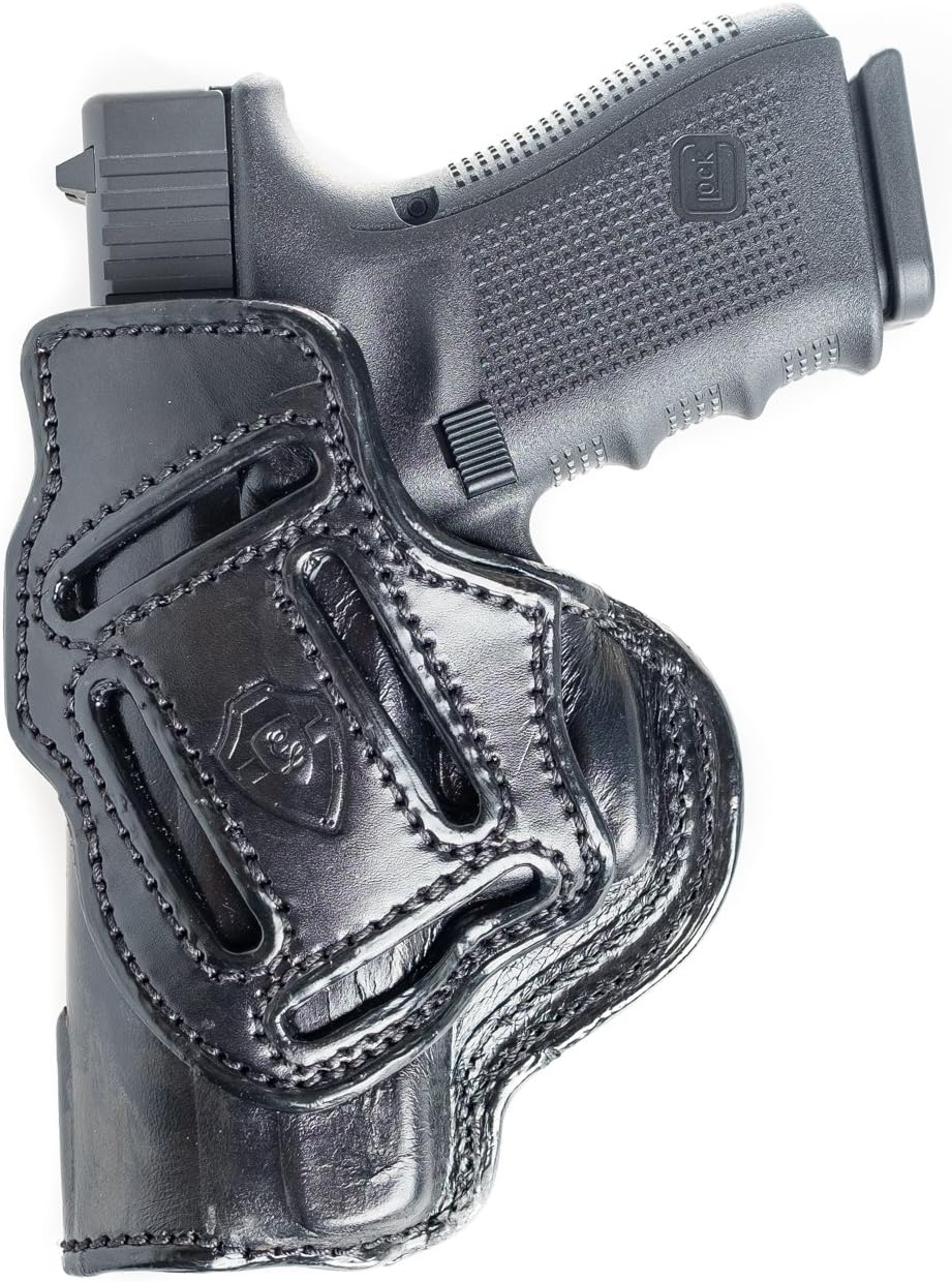 4 in 1 Leather Holster Fits Beretta 92FS & 96FS Compact. IWB Inside Waistband Conceal or Outside Waistband OWB Holster.