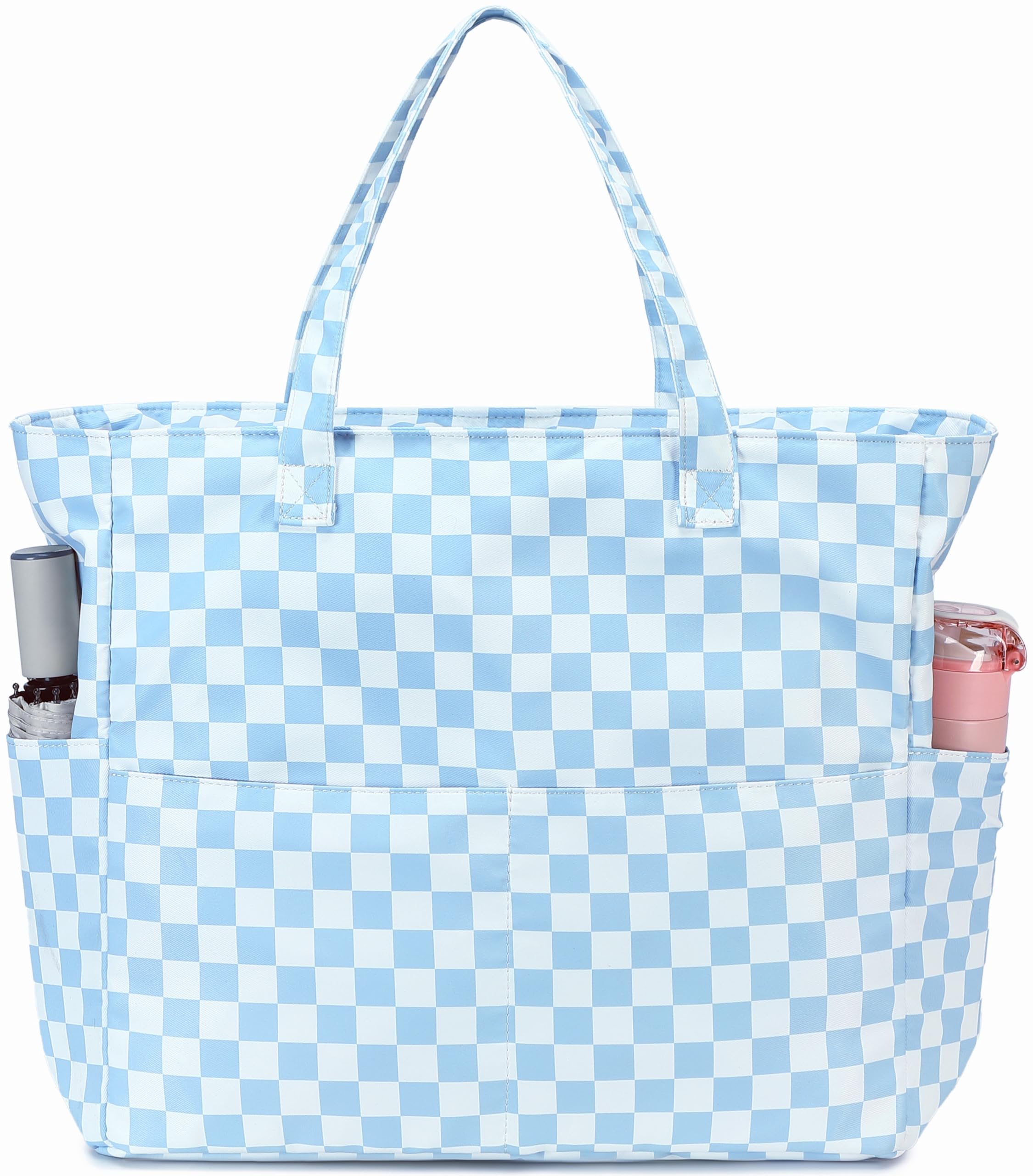 LEDAOU Beach Bag Waterproof Sandproof Women Beach Tote Pool Bag with Zipper for Swim Gym Grocery Travel with Wet Pocket
