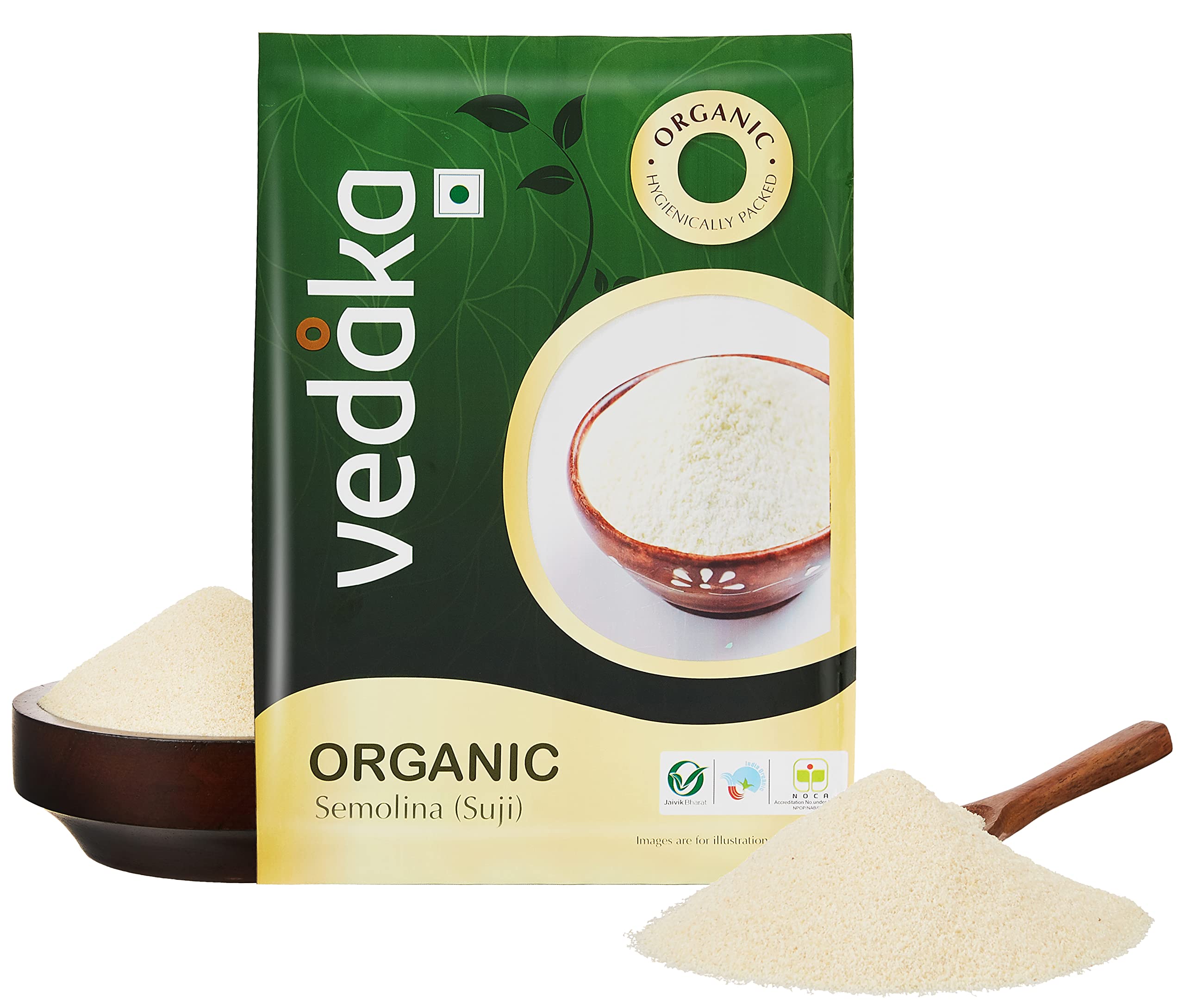 Amazon Brand - Vedaka Organic Semolina (Suji) 1 kg
