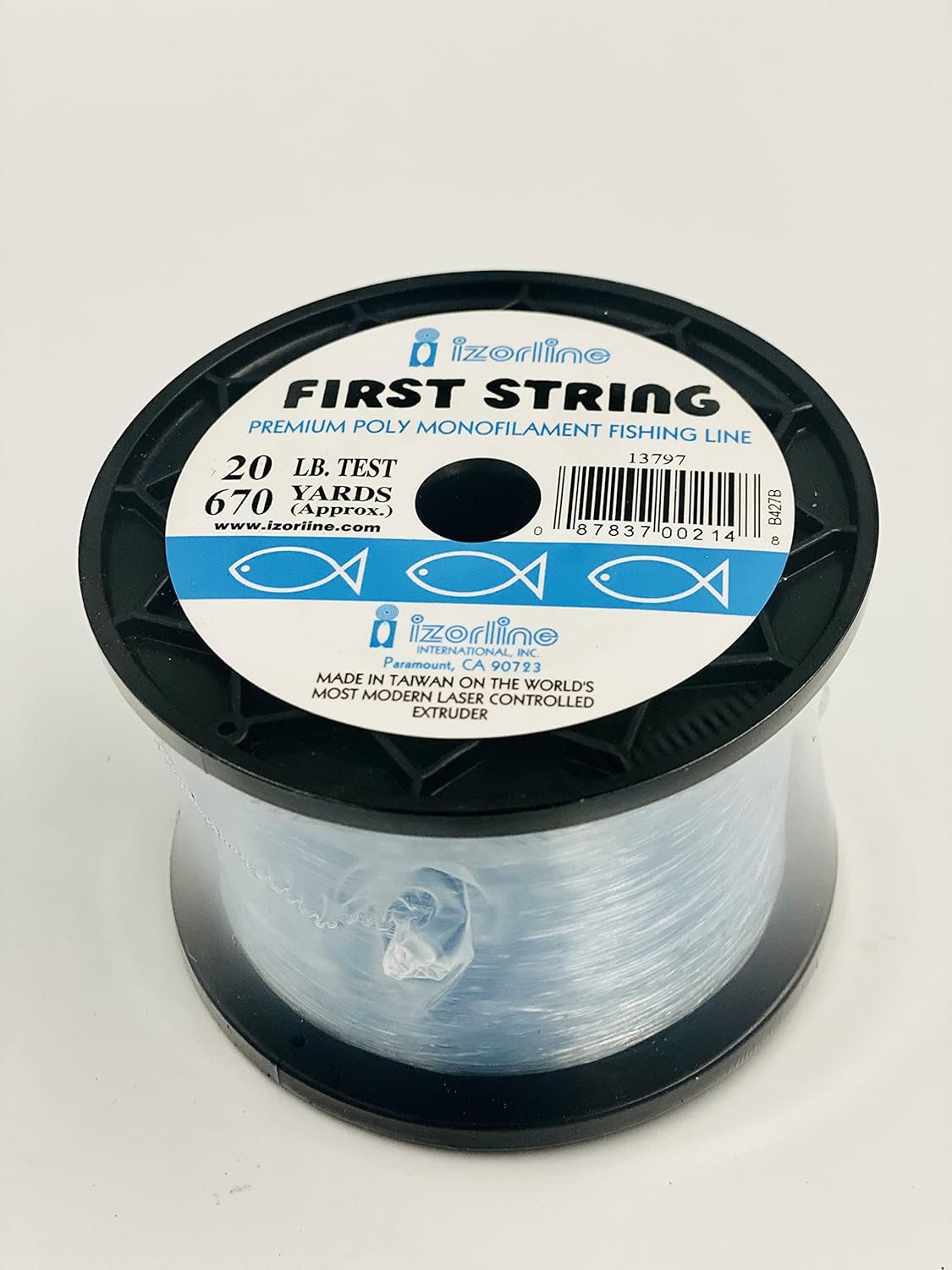 Izorline First String Premium Poly Monofilament Fishing Line 1/4 Bulk Spool, Blue
