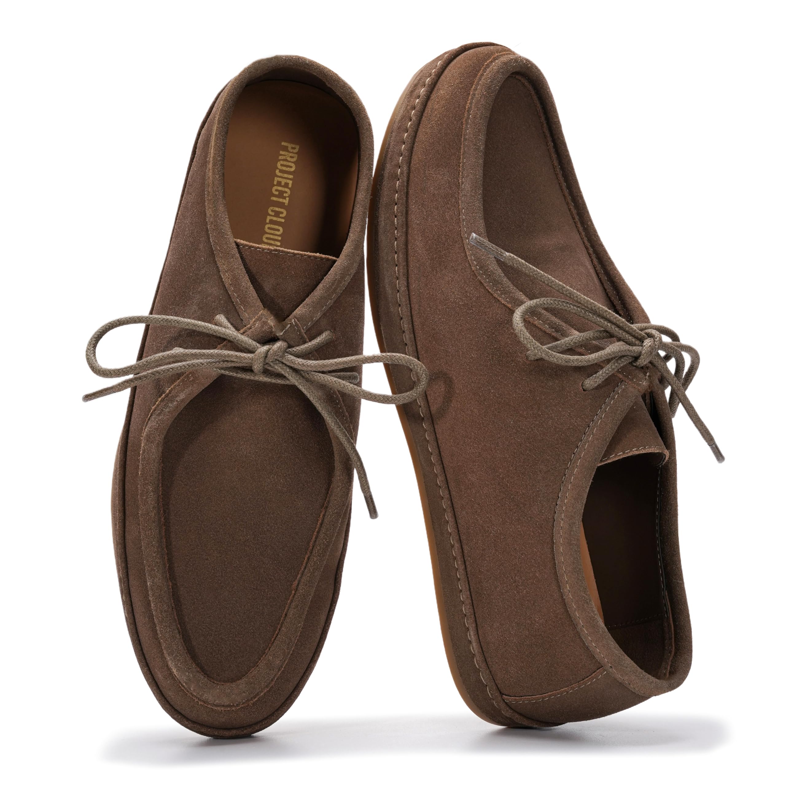 Project Cloud 100% Genuine Leather Mens Shoes – Lace-Up Loafers for Men with Memory Foam – Lightweight & Non Slip Shoes for Men for Everyday Wear (