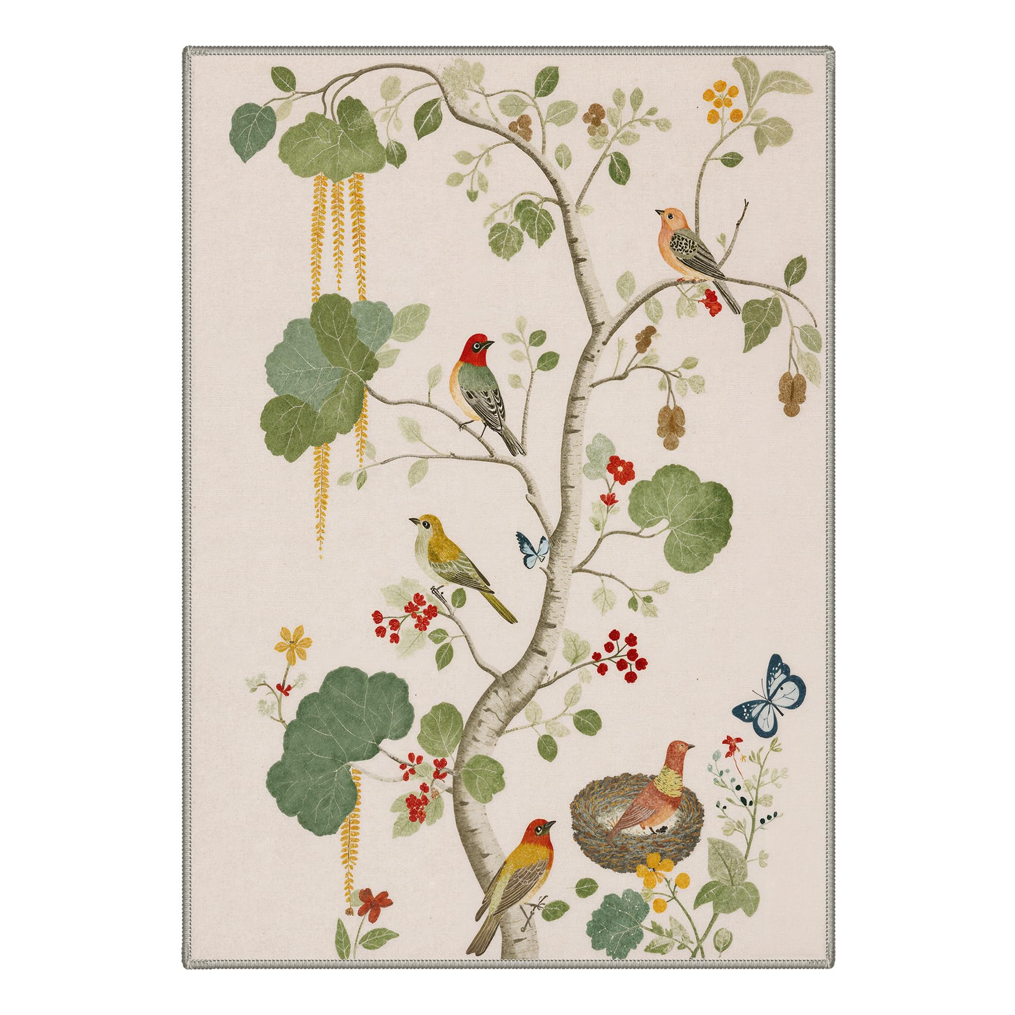 GENIMO Waschbarer Teppich Orientalisch Leinenblüte 120x170cm Flur