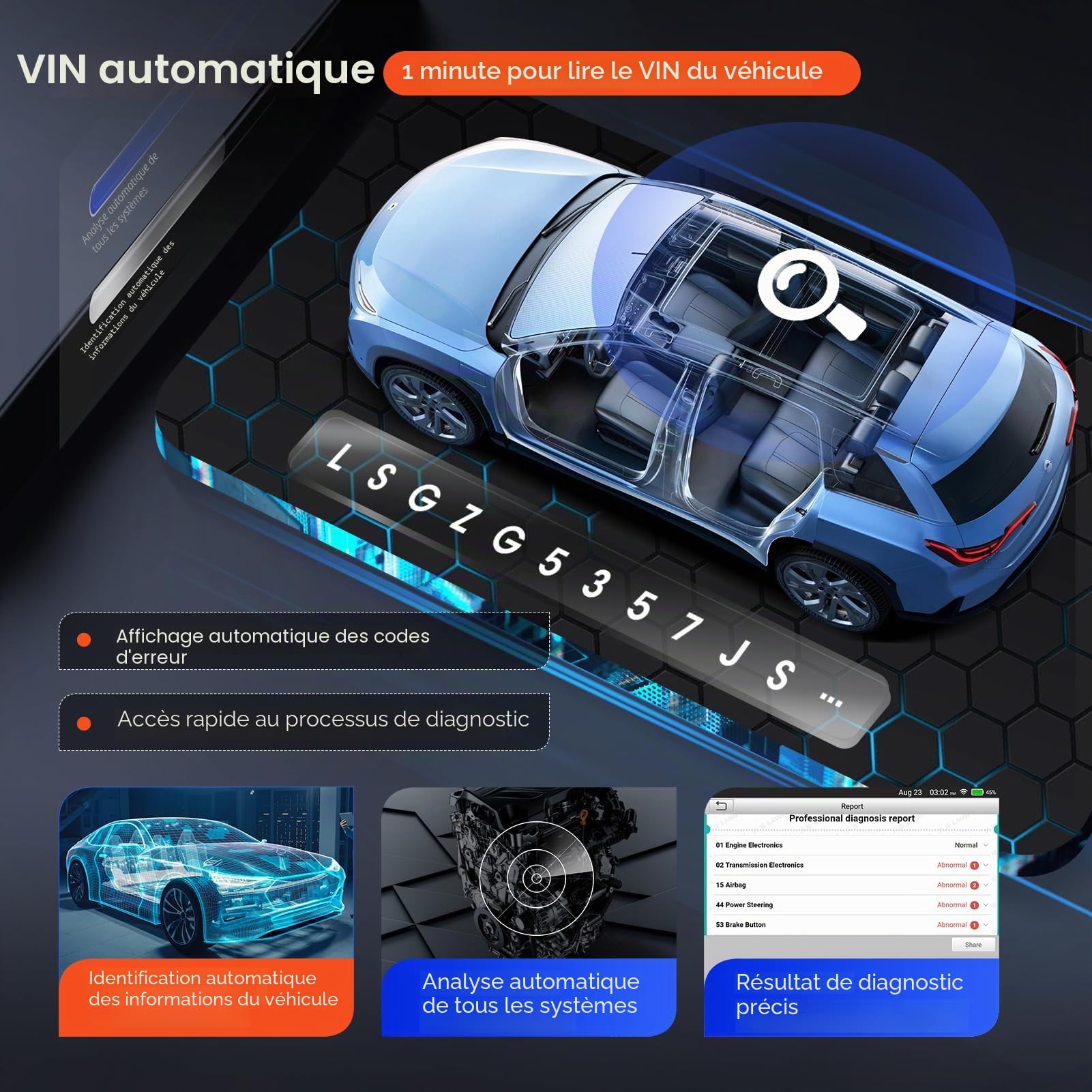 Launch CRP129X Plus Valise Diagnostic Auto Tous Systèmes 8 Services