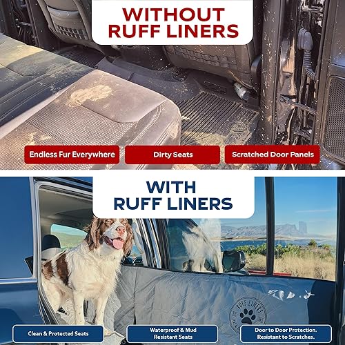 Miniatura 3 de Funda de asiento de automóvil para perro para asiento trasero, hamaca para perro, funda de asiento para perro y protección de puerta para sedanes,