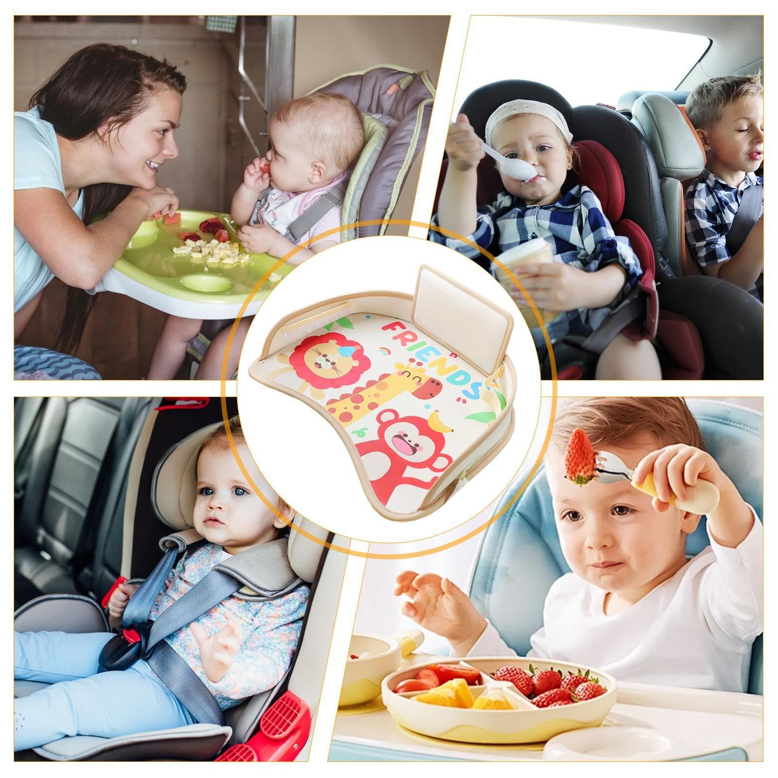 Vassoio da viaggio per | Vassoio per seggiolino auto in pelle | per auto per, vassoio da pranzo per passeggino, vassoio per auto da viaggio, vassoio impermeabile per enf