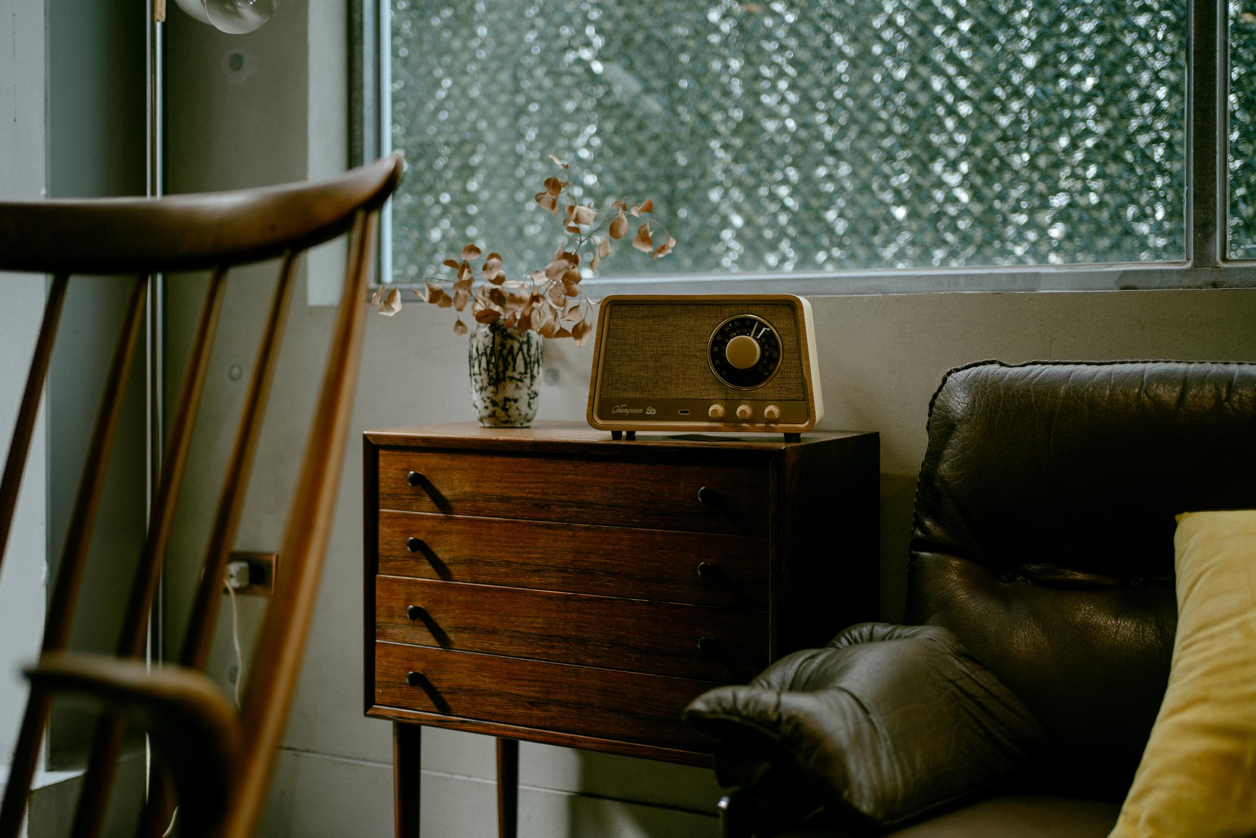 Sangean Premium Wooden Cabinet WR-101 Radio de Table AM, FM Bluetooth, AUX, FM Bois (Clair)