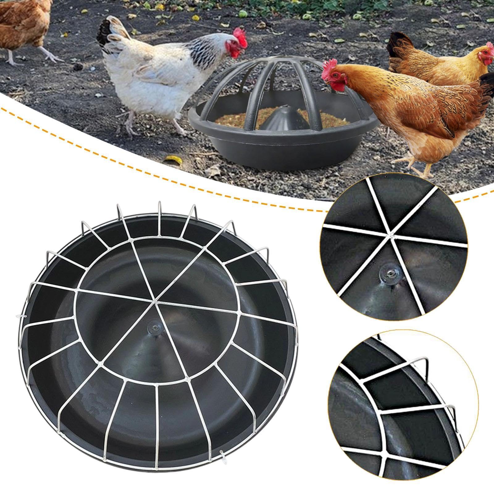 Comedero para Pollos Cubo de Alimentación para Aves Dispensador de Pienso Y Comedero para Palomas con Ranura Profunda para Fácil Acceso Adecuado para, 18 Hoyos