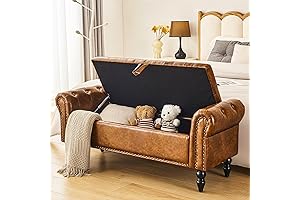 Cozy Faux Leather Bench with Ample Storage for Any Room