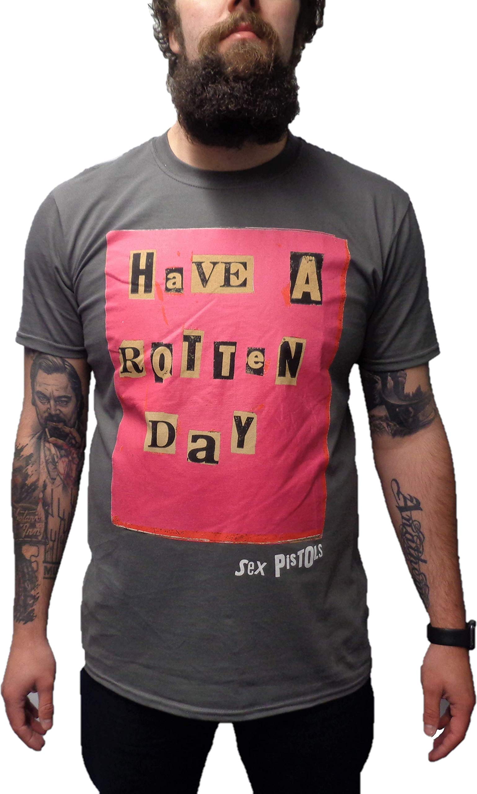 Mazeys Mens Official Sex Pistols T Shirts (Large, Rotten Day)