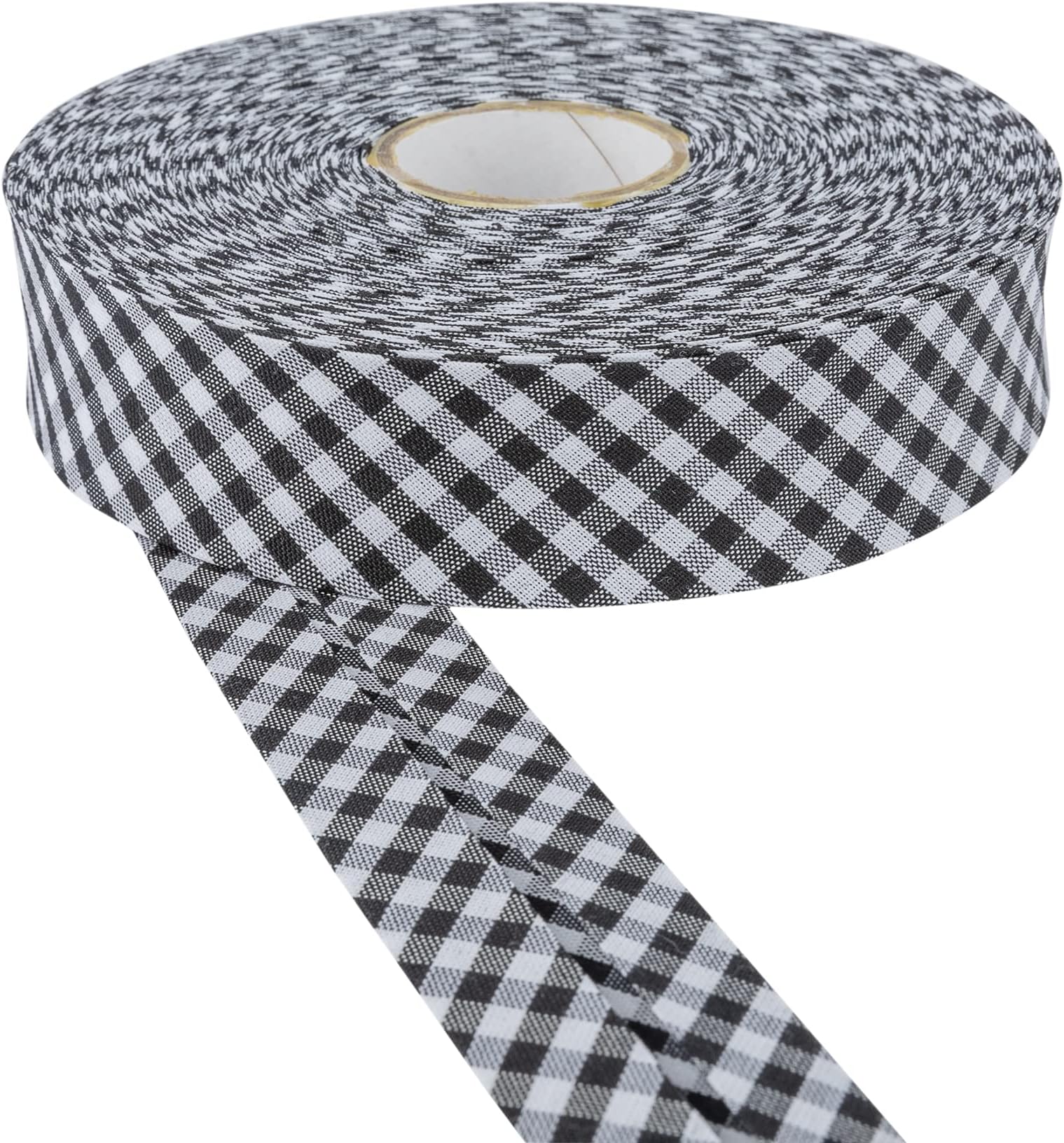 30mm Wide Cotton Gingham Bias Binding Tape 5m & 25m Available White