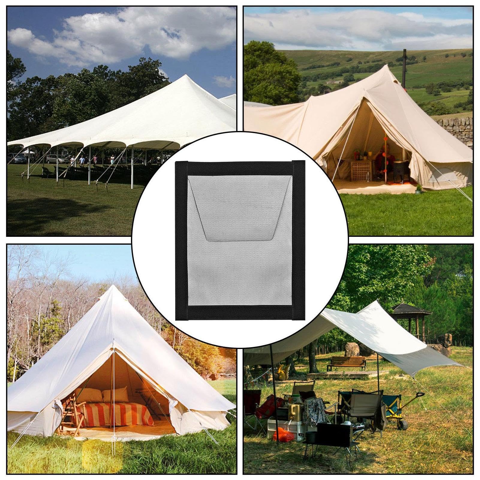 Amazon | 耐火薪ストーブ穴、キャンプストーブジャック - 二重層難燃性