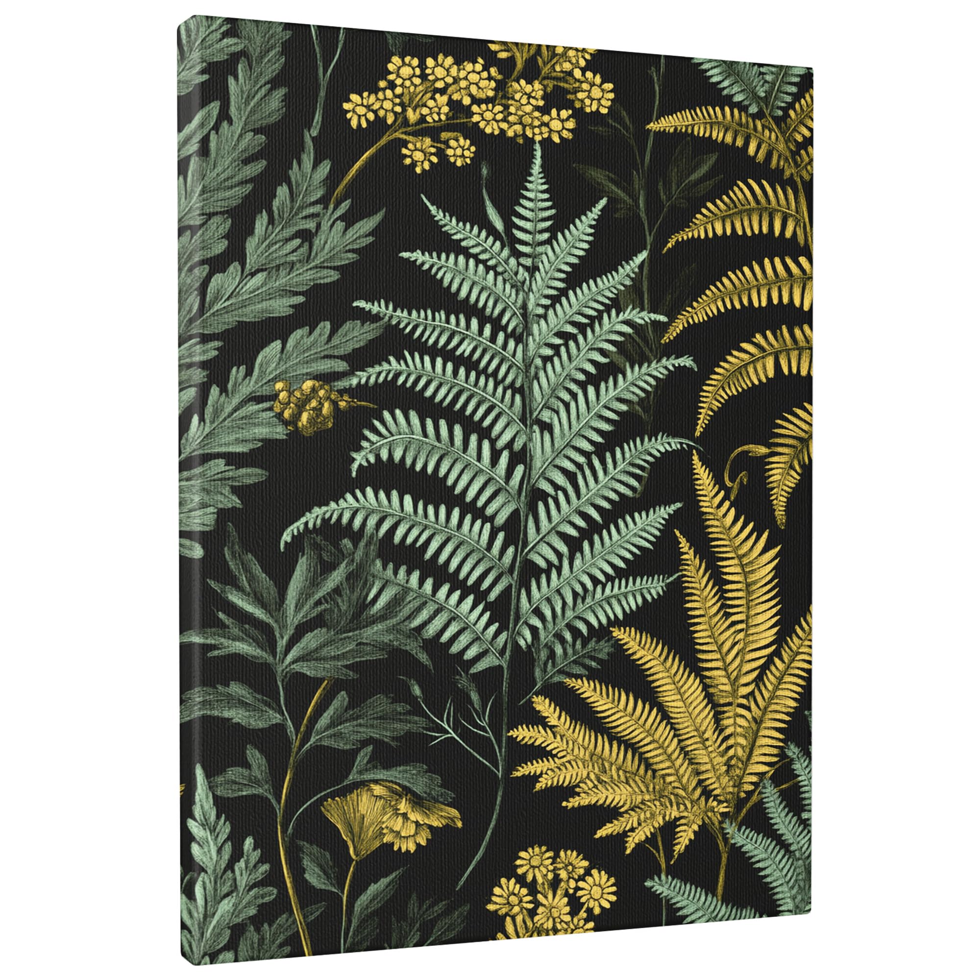 Autumn Ferns Canvas Wall Art, Green Yellow Leaves Botanical Prints, Nature Wall Decor for Living Room, Office, Study, Unframed 12x16 Inch