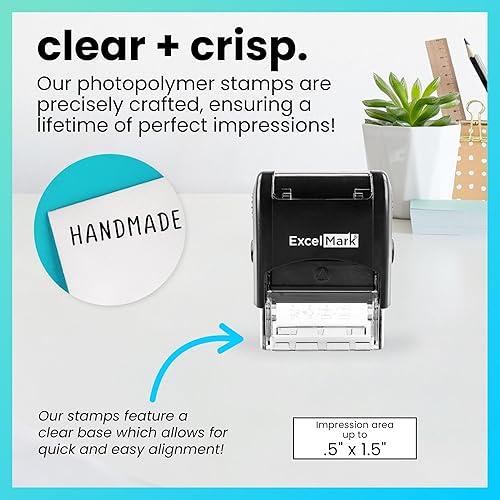 Miniatura 2 de Sello de caucho personalizado de una sola línea - Autorecargable de tinta Negro