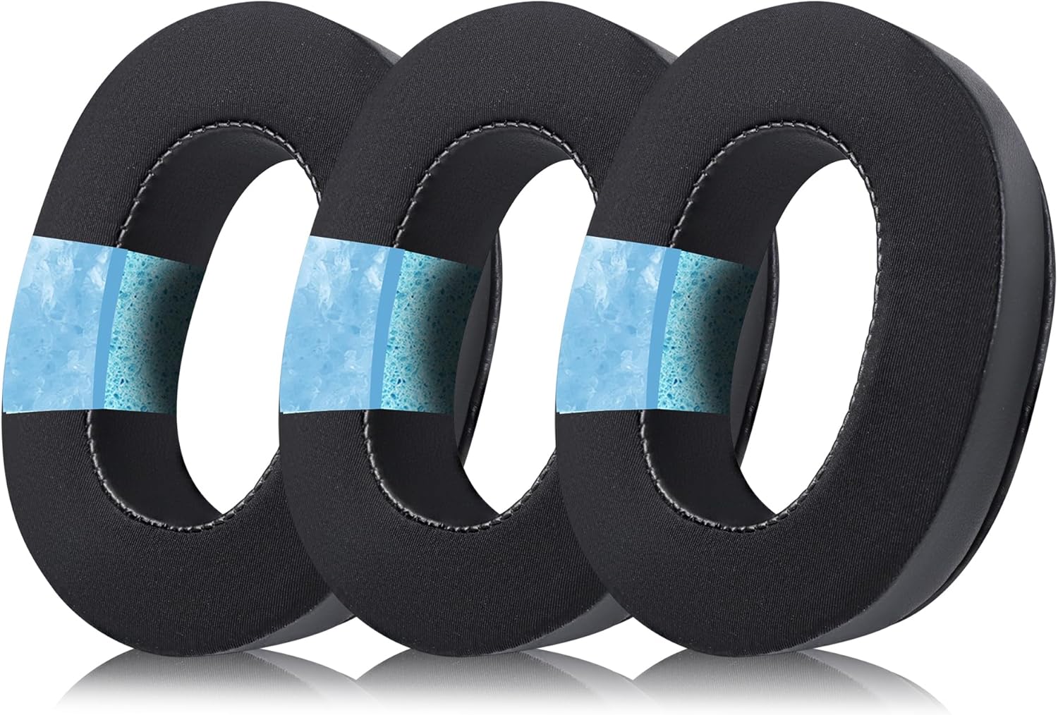 Replacement Ear Pads for Headphones - Compatible for Sony MDR-1000x/WH-1000xm2 | Premium Ice Silk Cloth Cooling Gel Cushions with Soft Memory Foam for Comfort - Black - Image 4