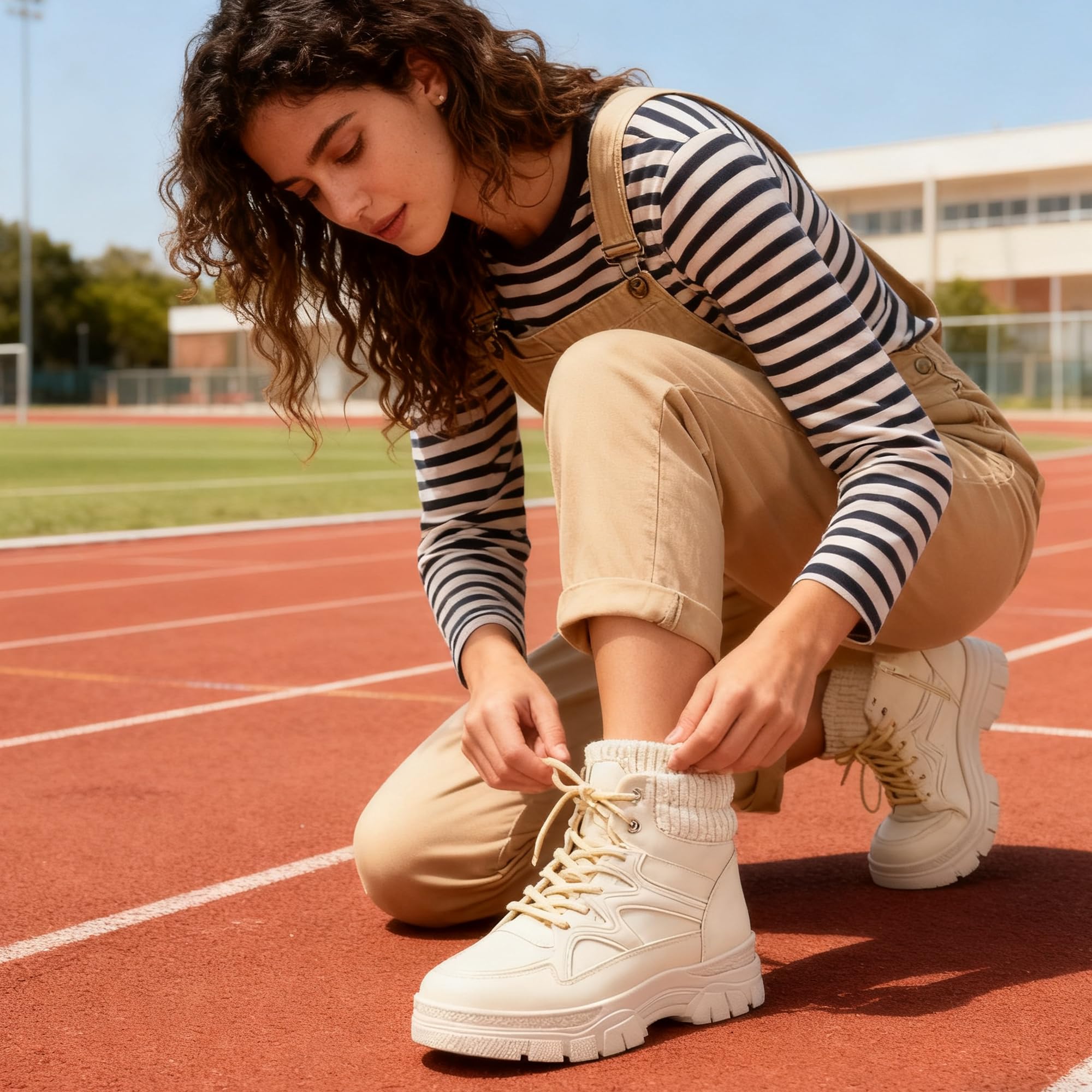 GLAMORA Botines de Invierno para Mujer con Interior de Pelo, Resistentes al Agua, Cremallera Lateral, Plataforma y Suela Antideslizante