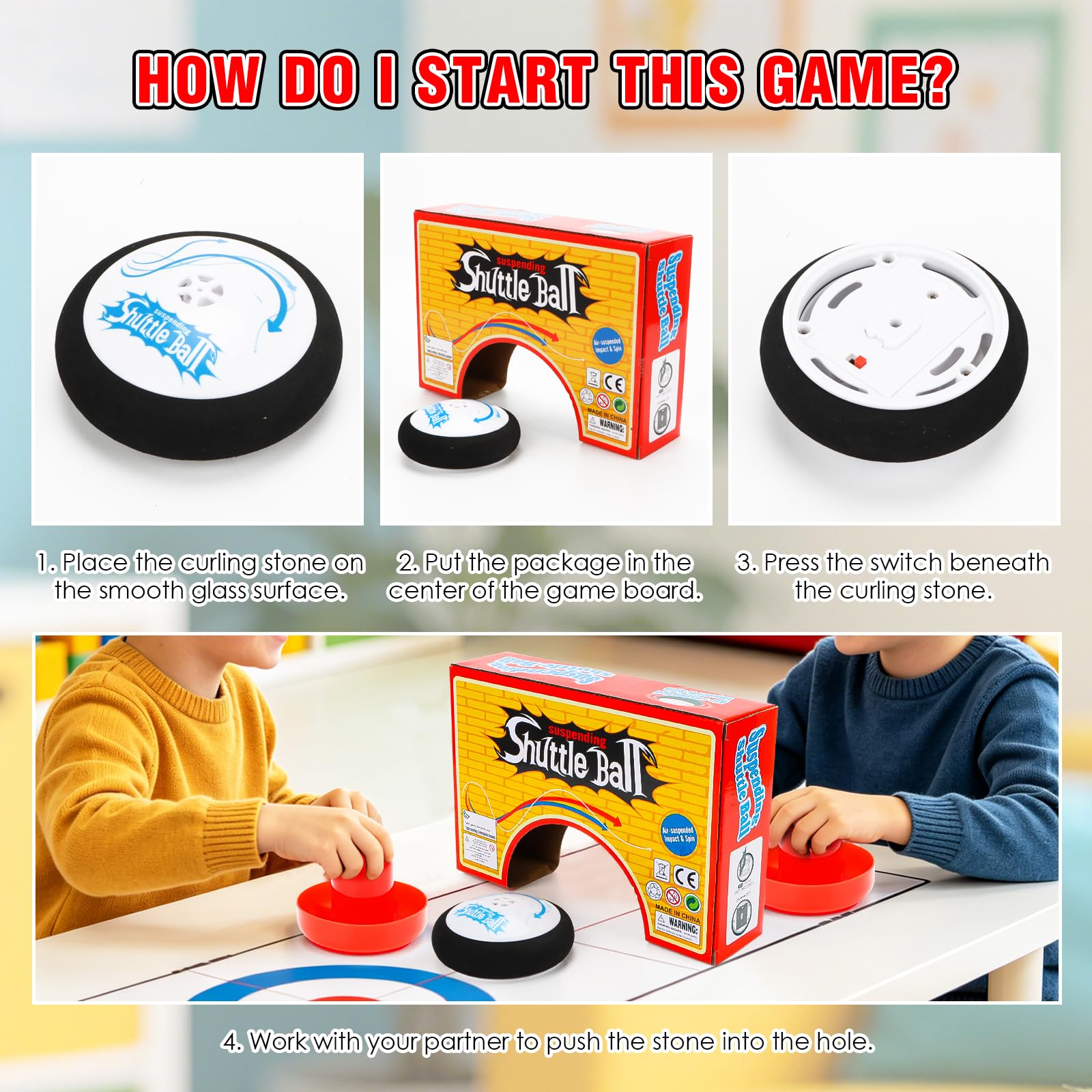 Air Hockey Hover Puck, mini gra stołowa z 2 krążkami i rakietami, przenośny zestaw do gry w hokeja z unoszącymi się krążkami, gra stołowa dla dorosłych
