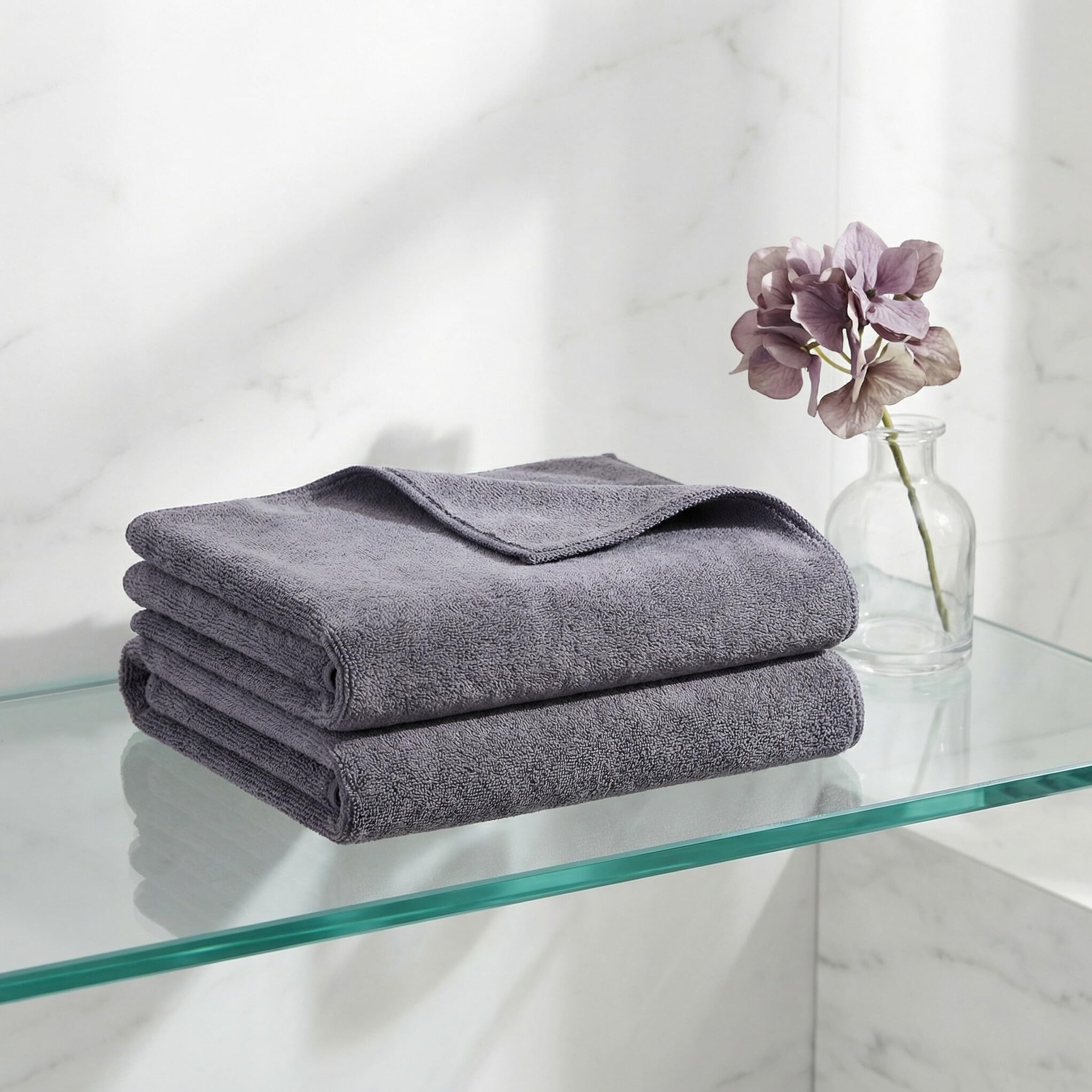 GALPADA 12 Stück Hochsaugfähiges Korallenfleece Haartuch mit Schneller Wasseraufnahme und Vielseitiger Nutzung für Rasur und Fitnessstudio Extra Lang und Weich