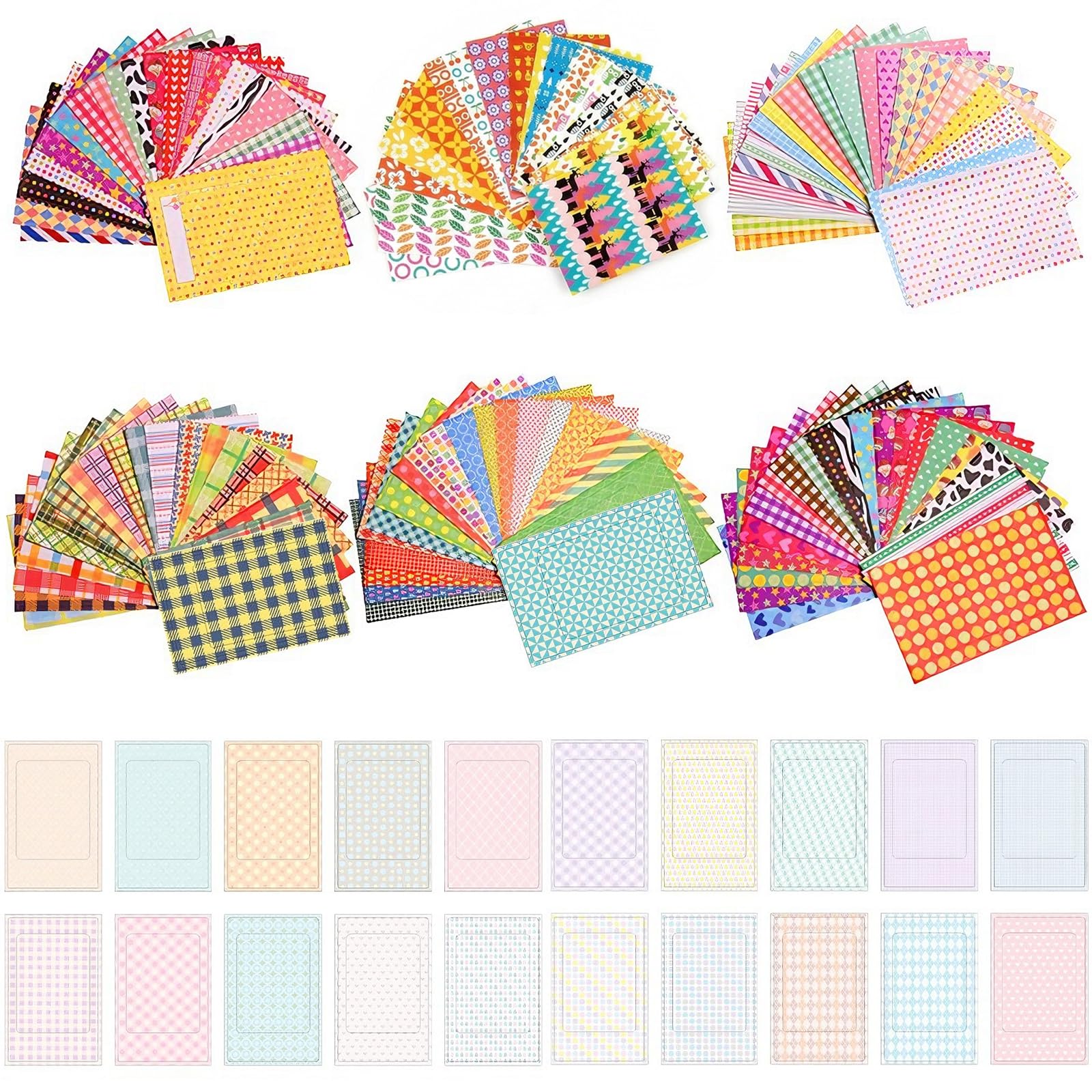 140 Pcs Mini Cadres Photo Instantanés Colorés, Bordures Photos Autocollants pour Cadres Photo pour Films Polaroid & Fujifilm Instax Mini Film 11 9 8 70 7s Appareil Photo