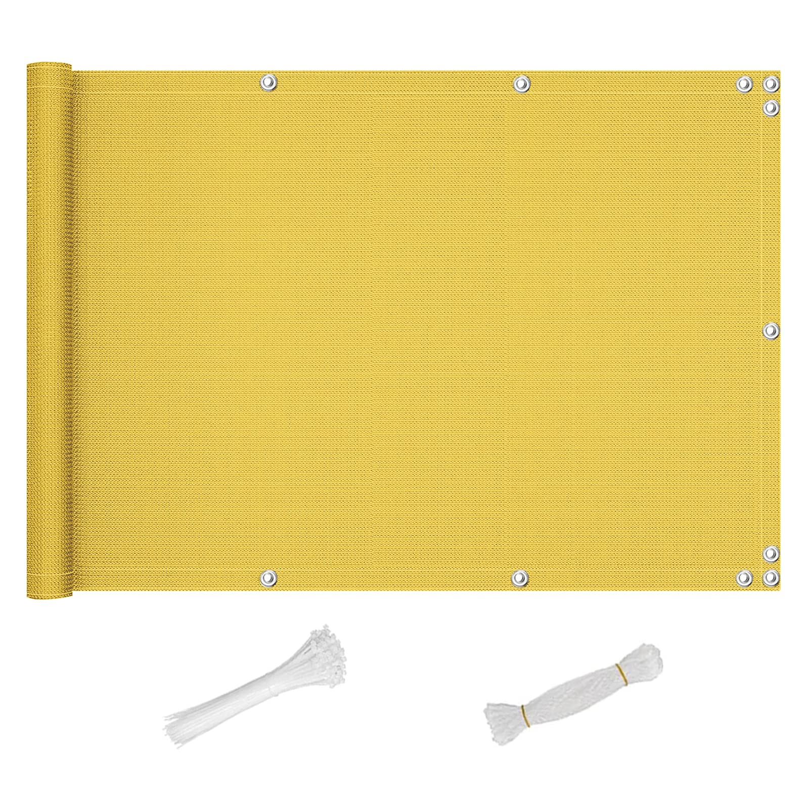 QINGLV Balcony Privacy Protective Screens 70x800cm Balcony Privacy Screen Balcony Cover Waterproof UV Protection Privacy Fence Screening For Patio, Fence, Backyard, Porch -Yellow