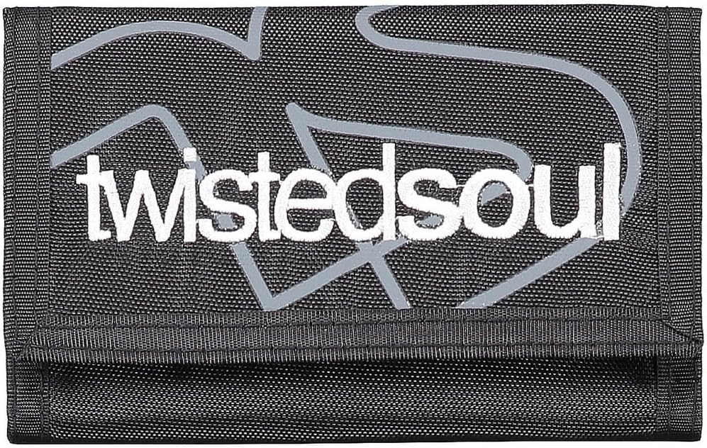 Twisted Soul Mens Velcro Fastening Cards Slots Key Ring Three Fold Sports Wallet