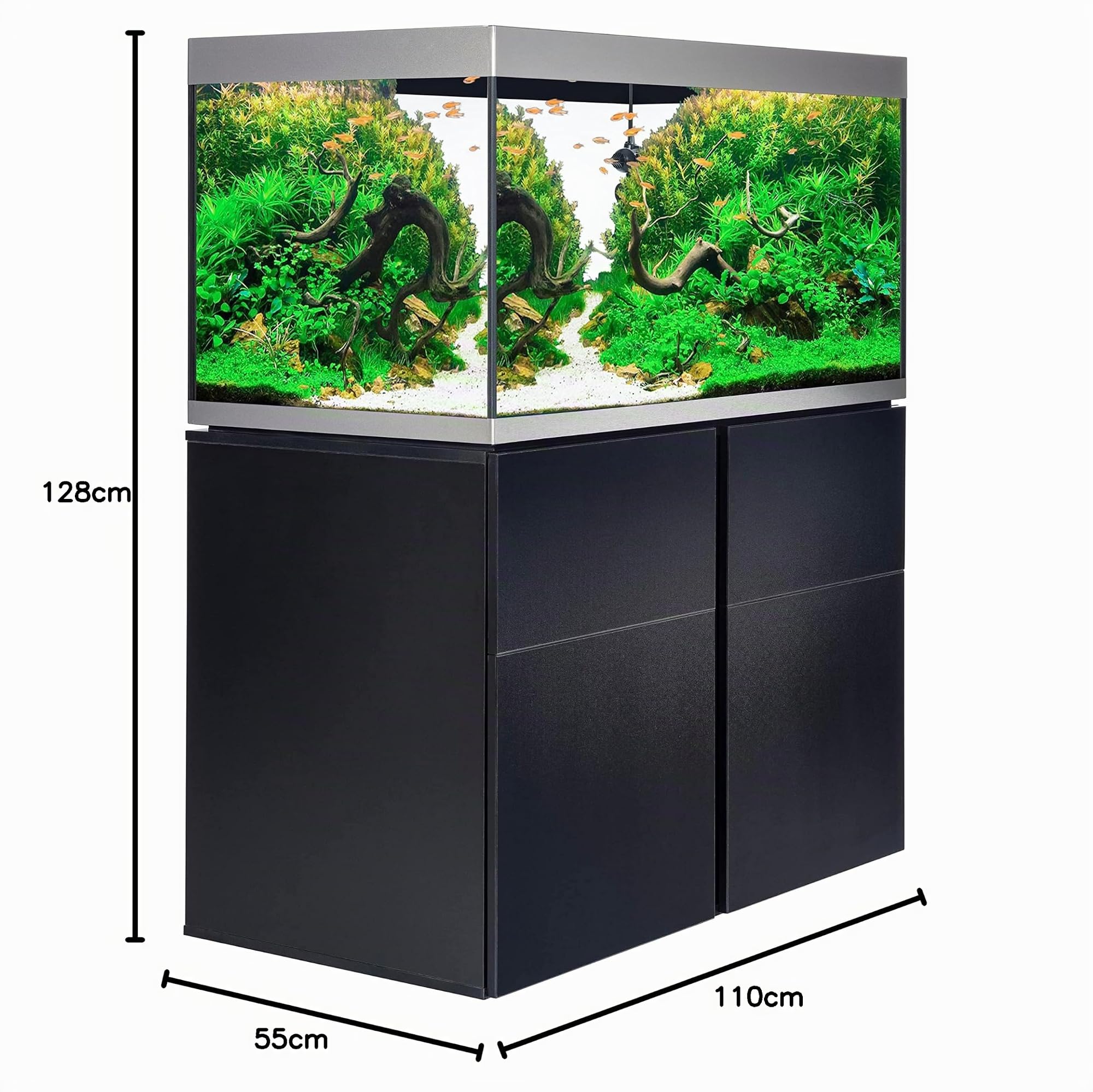 Siena 330 Aquarienkombination bestehend aus Aquarium 332L und Schrank in Schwarz
