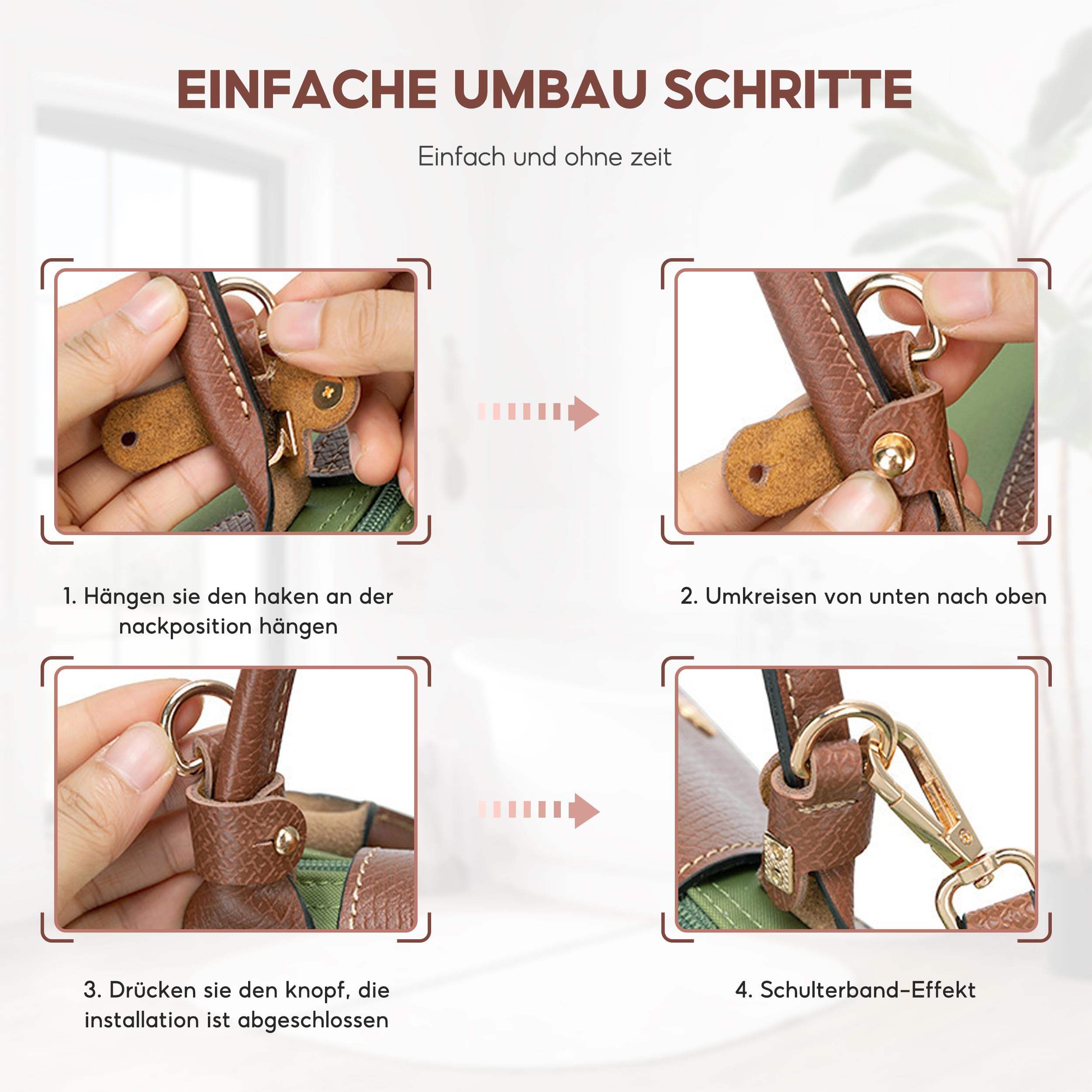Pasek na ramię do torebki Longchamp, mini Bag Straps z 2 adapterami na ramię, regulowany pasek zastępczy o regulowanej długości, skórzany pasek na ramię, regulowany pasek na ramię do toreb (1,2