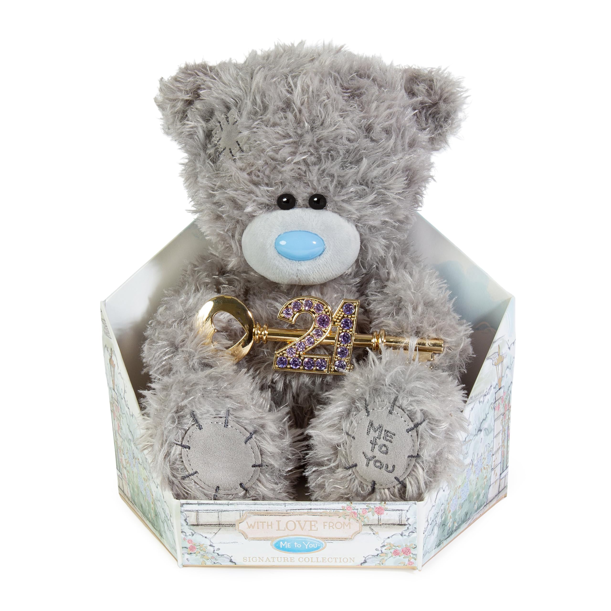 Me To You Tatty Teddy Cute Plush 21st Birthday Bear With Key 19cm-High Presented On Premium Gift Plinth - Signature Collection