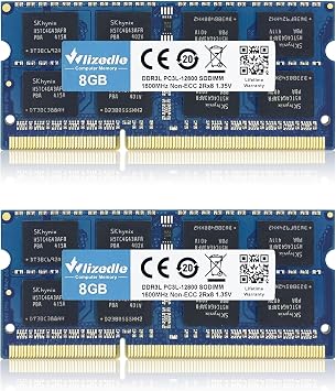 DDR3/DDR3L Laptop RAM 16GB Kit 2x8GB 1600MHz CL11 SO-DIMM Wlizedle PC Memory RAM PC3-12800 204-Pin 1.35V/1.5V Non-ECC Unbuffered 2Rx8 Upgrade Notebook Sdram Sticks Module for Computer Portable, Blue