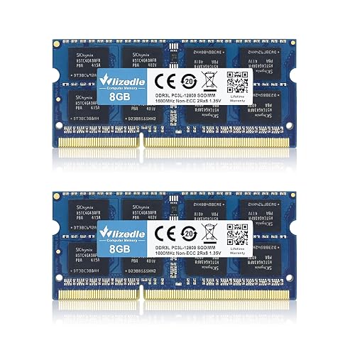 DDR3/DDR3L Laptop RAM 16GB Kit (2x8GB) 1600MHz CL11 SO-DIMM Wlizedle PC Memory RAM PC3-12800 204-Pin 1.35V/1.5V Non-ECC Unbuffered 2Rx8 Upgrade Notebook Sdram Sticks Module for Computer Portable, Blue